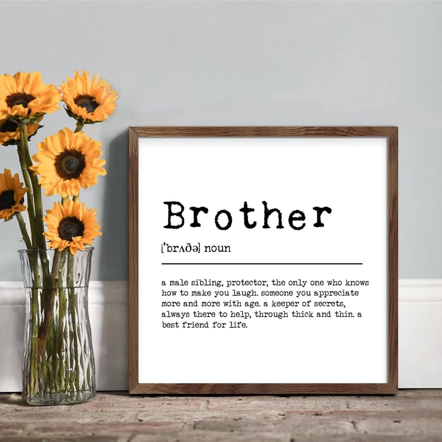 Brother Word Definition Meaning Wood Framed Wall Art