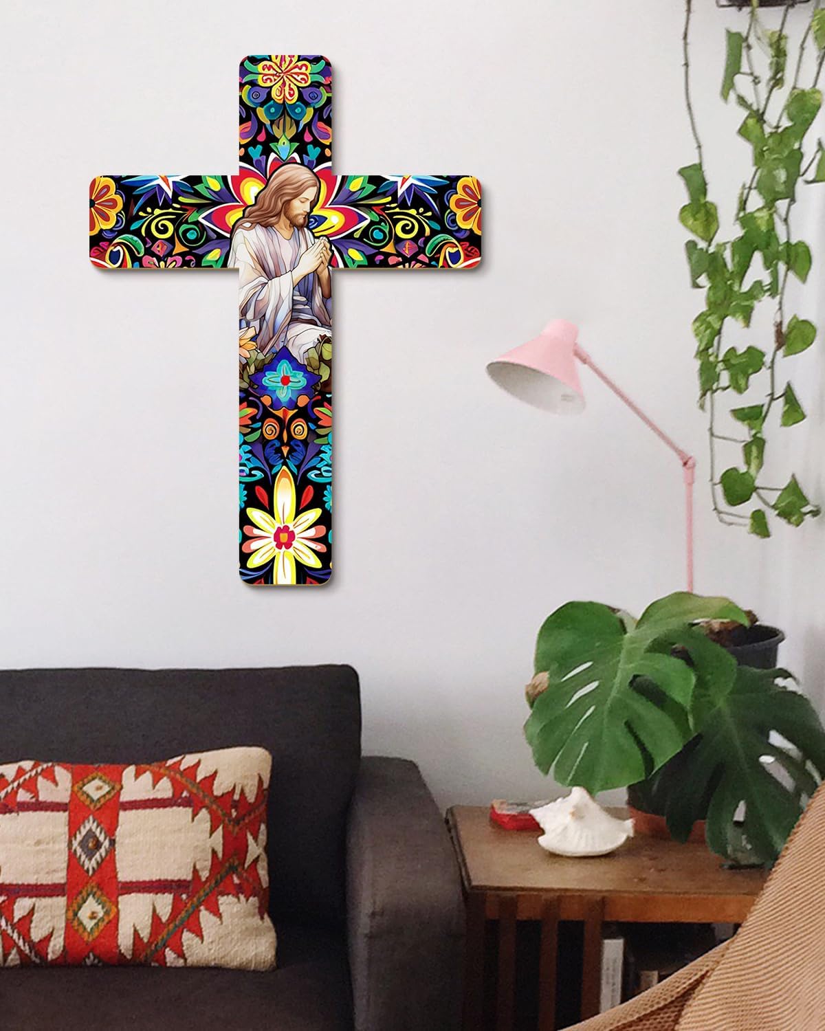 Putuo Decor Floral Cross Wall Decor