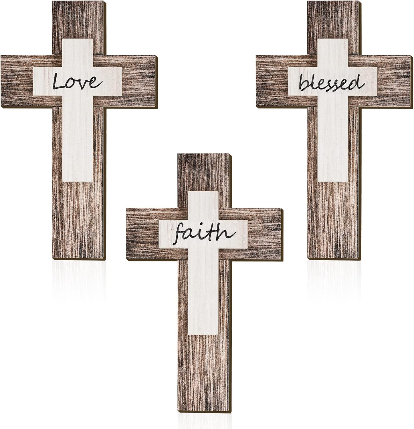 Yalikop 3 Piece Wooden Cross Wall Decor Set