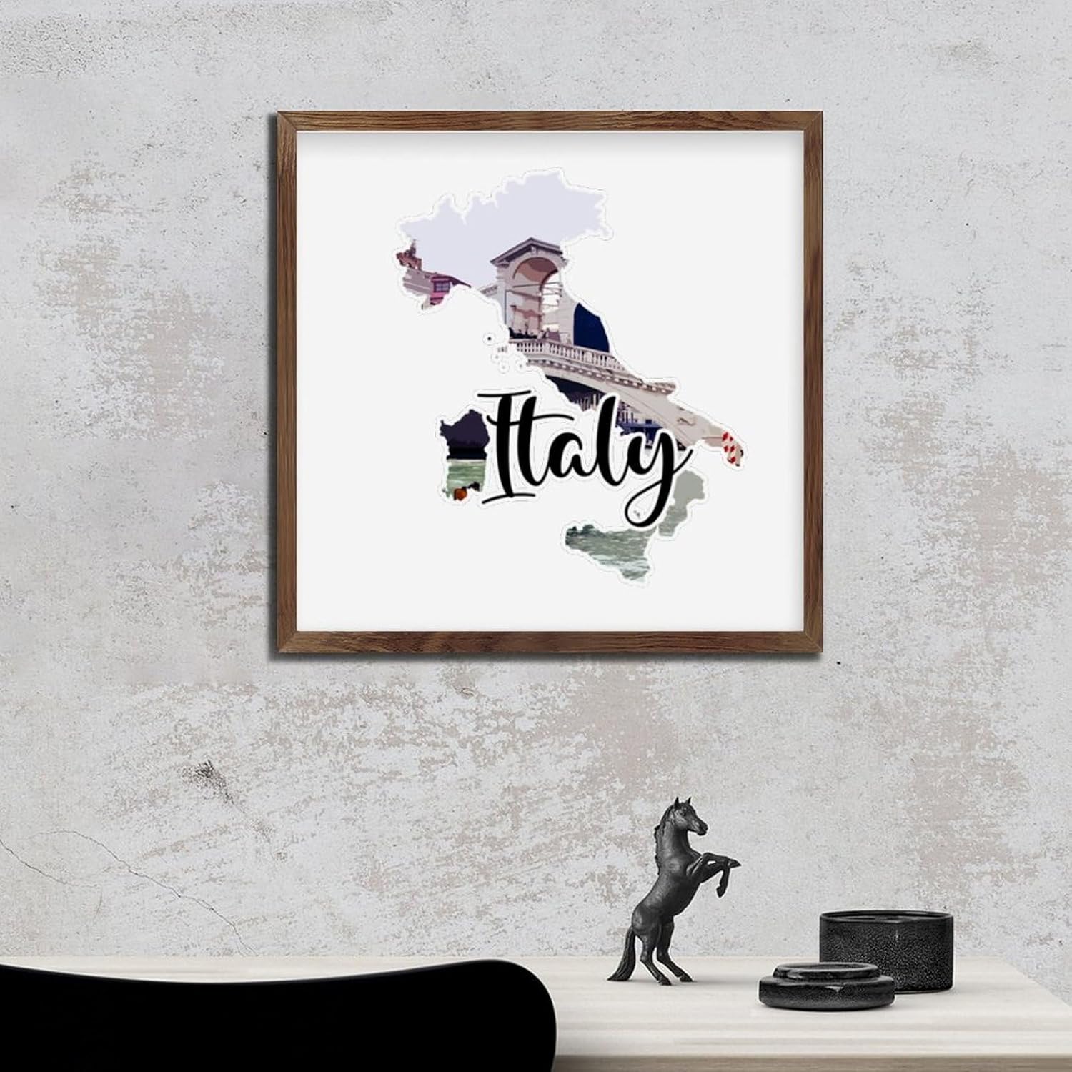 Wood Framed Printed Sign for Entryway and Bathroom Decor