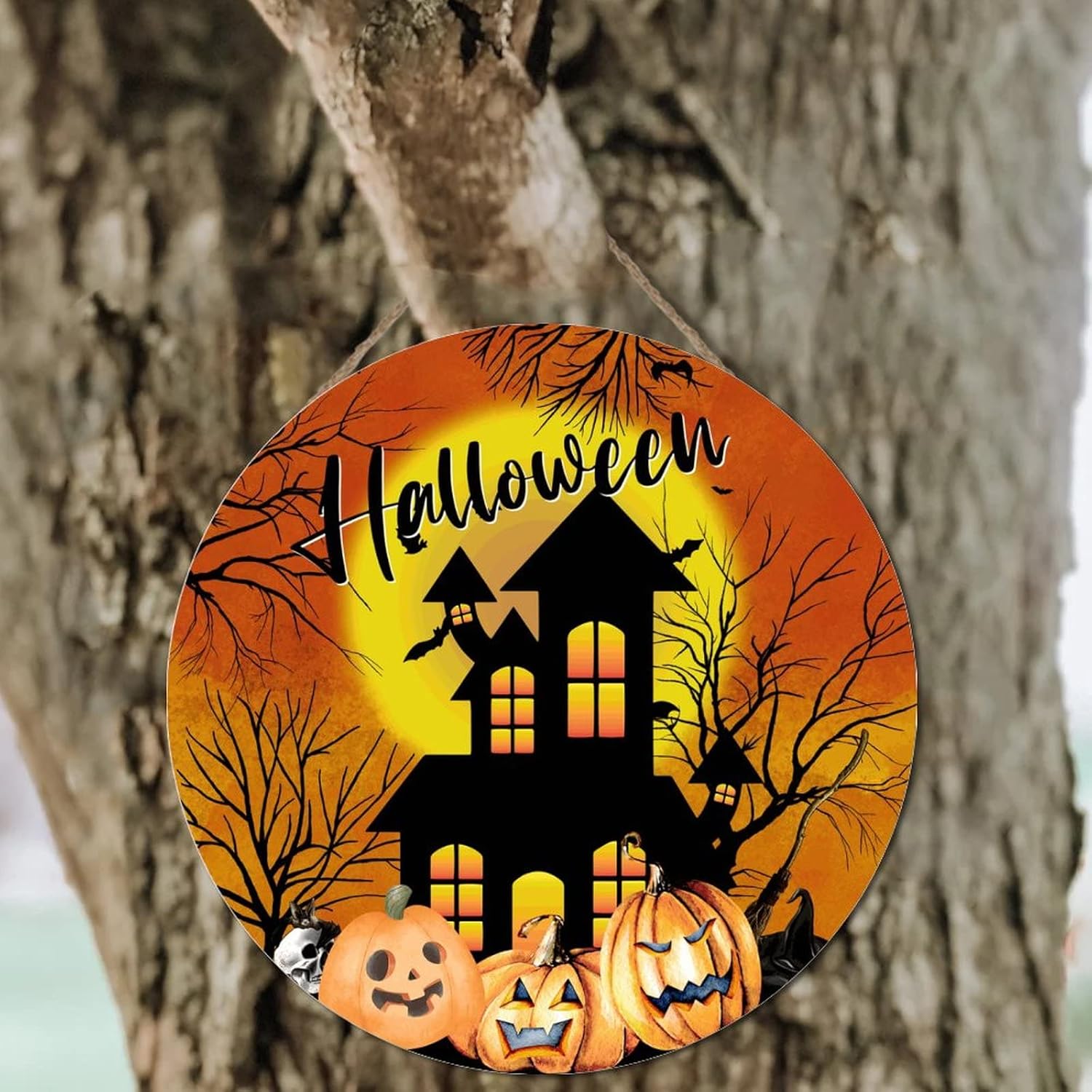 Wodevor Medieval Forest Castle of Terror Halloween Wall Sign