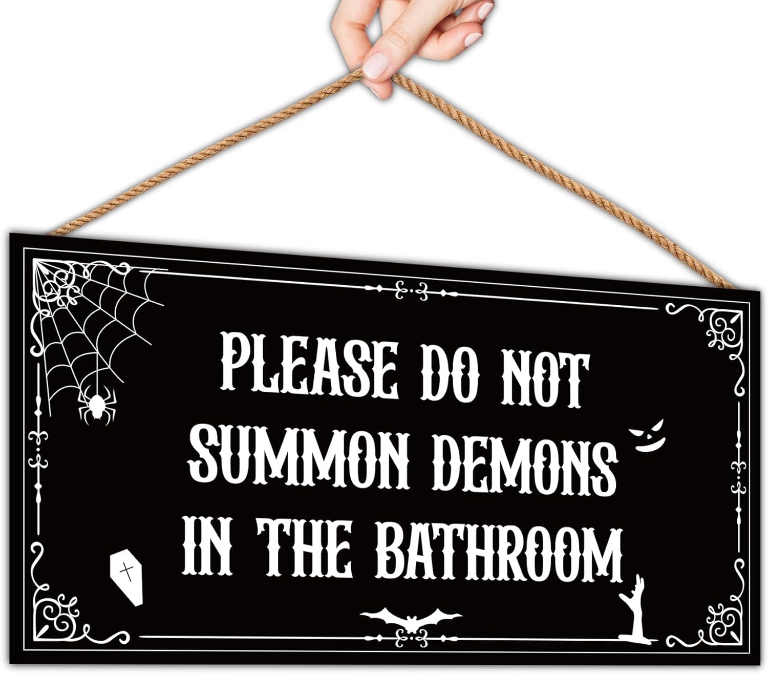 Vintage Funny Gothic Halloween Wooden Wall Sign