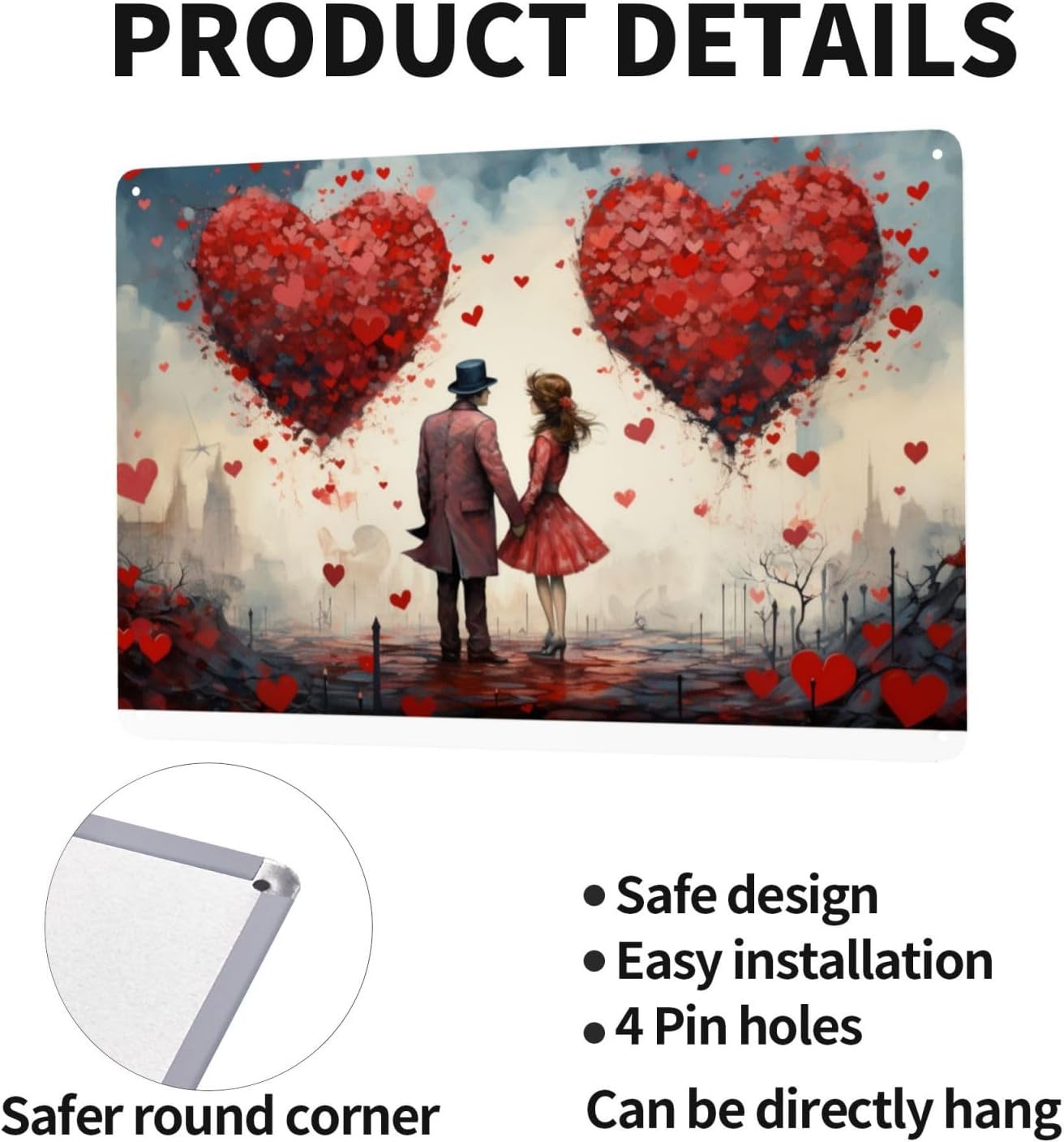 Urban Love Oasis Floating Hearts Tin Sign