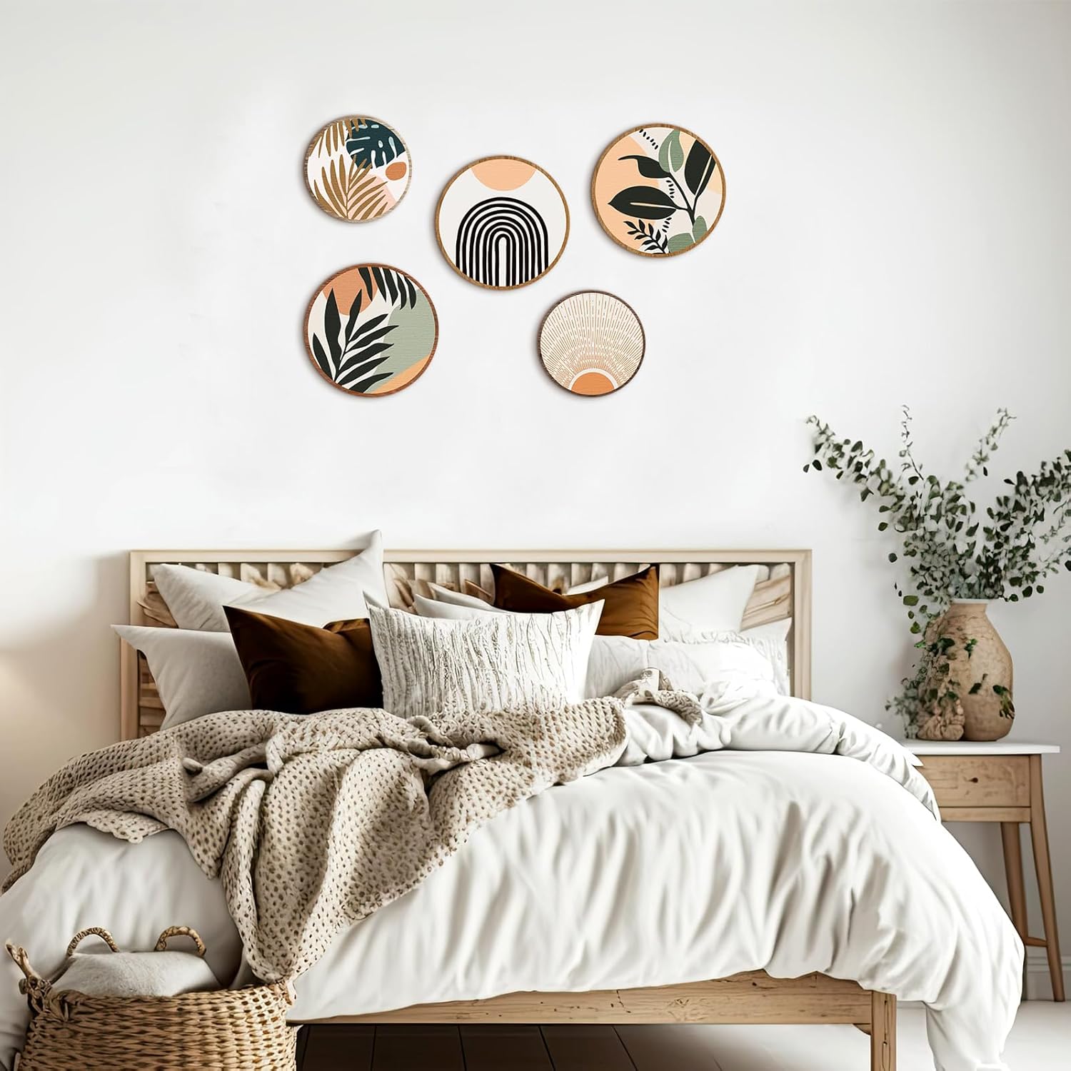 Qunclay Bohemian Wall Art Decor Set 5 Pcs