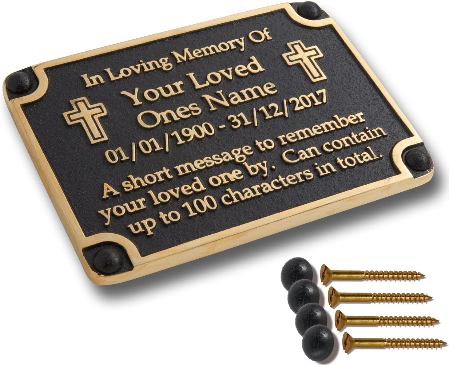 Personalized Memorial Cross in Brass for Loved Ones