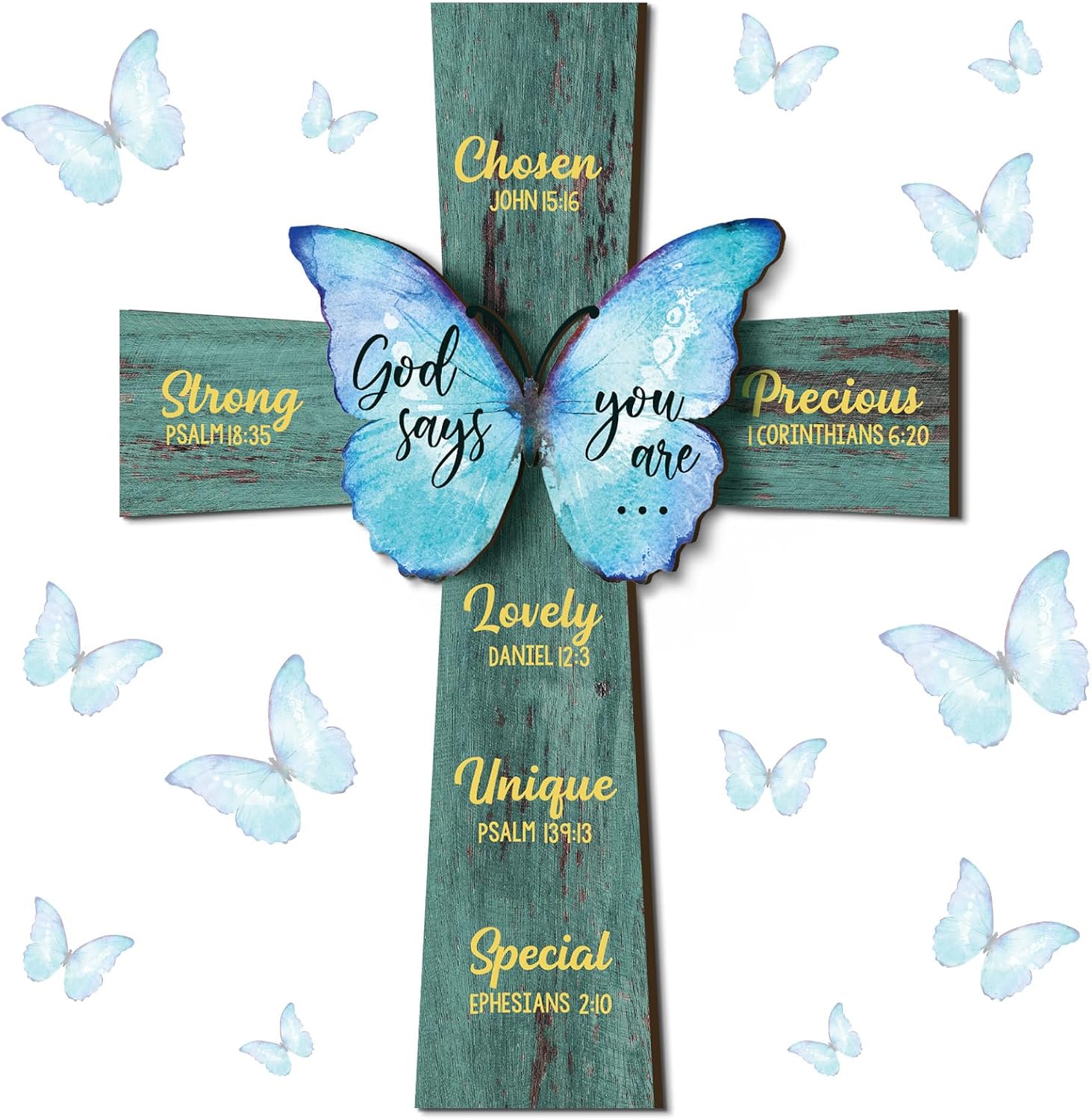Panelee 1181 Inch Cross Wall Decor Bible Verse Sign