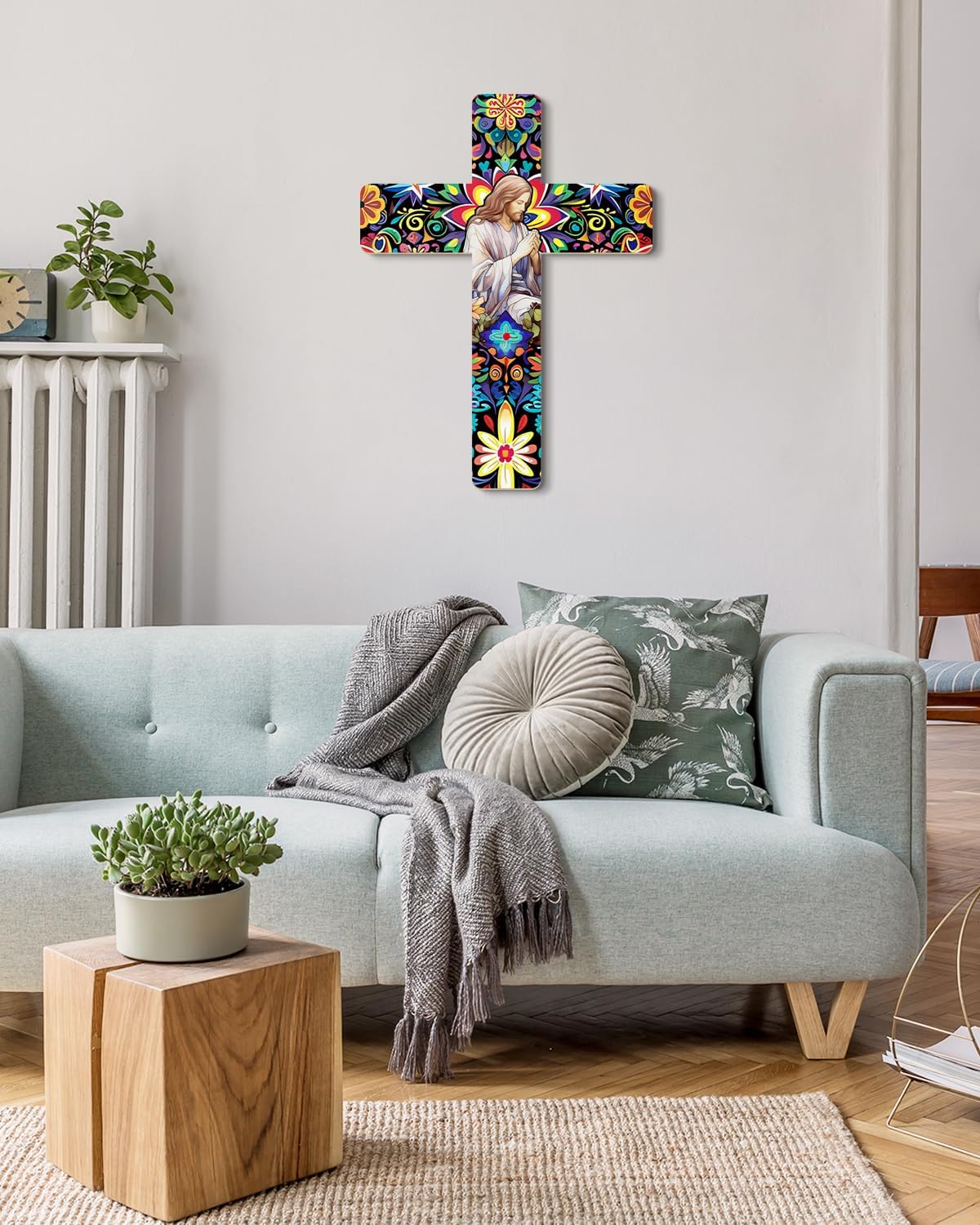 Putuo Decor Floral Cross Wall Decor