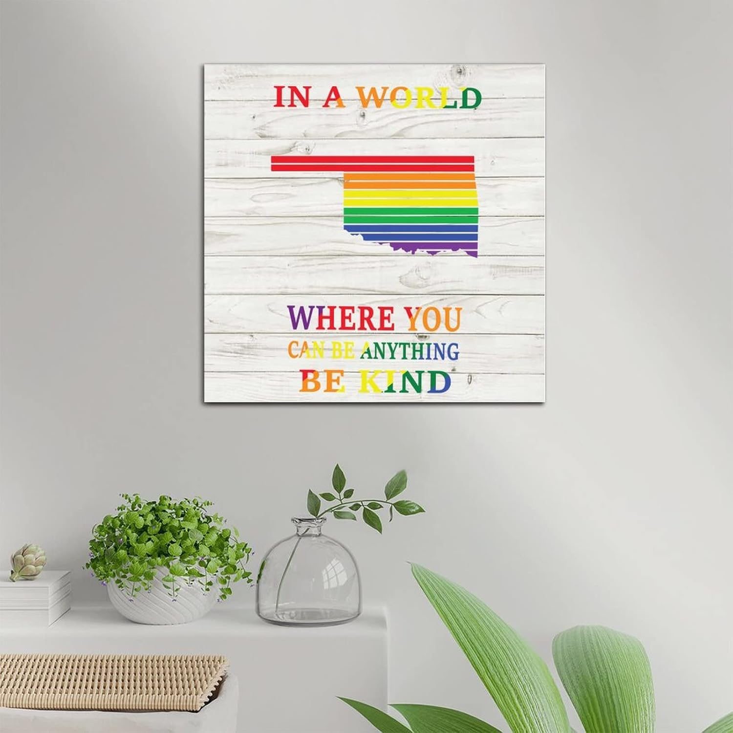 Rainbow Wood Signs Pride Parade Map Wall Art 8x8