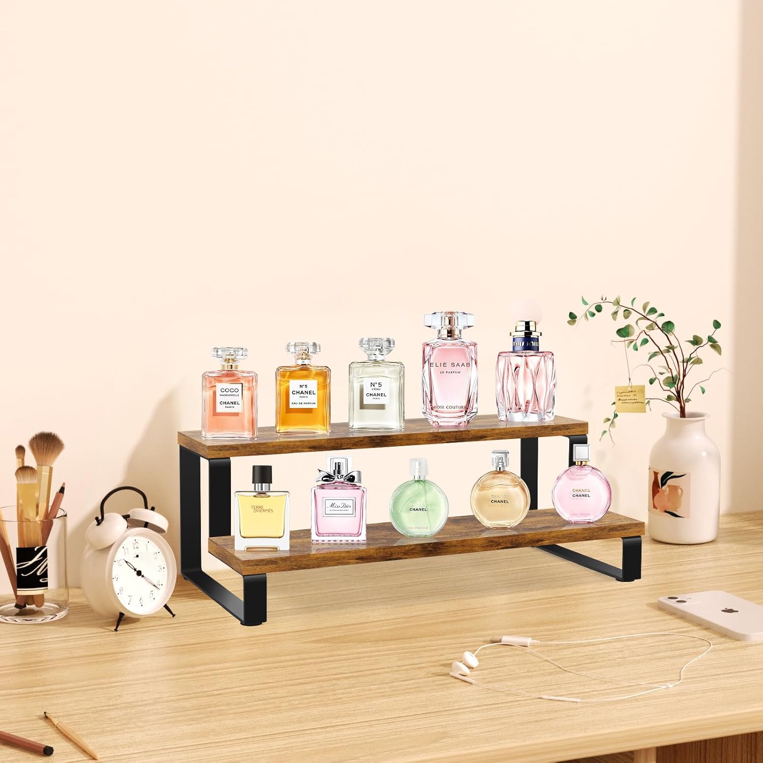 ELITEROO 2 Tier Wooden Display Riser Stand