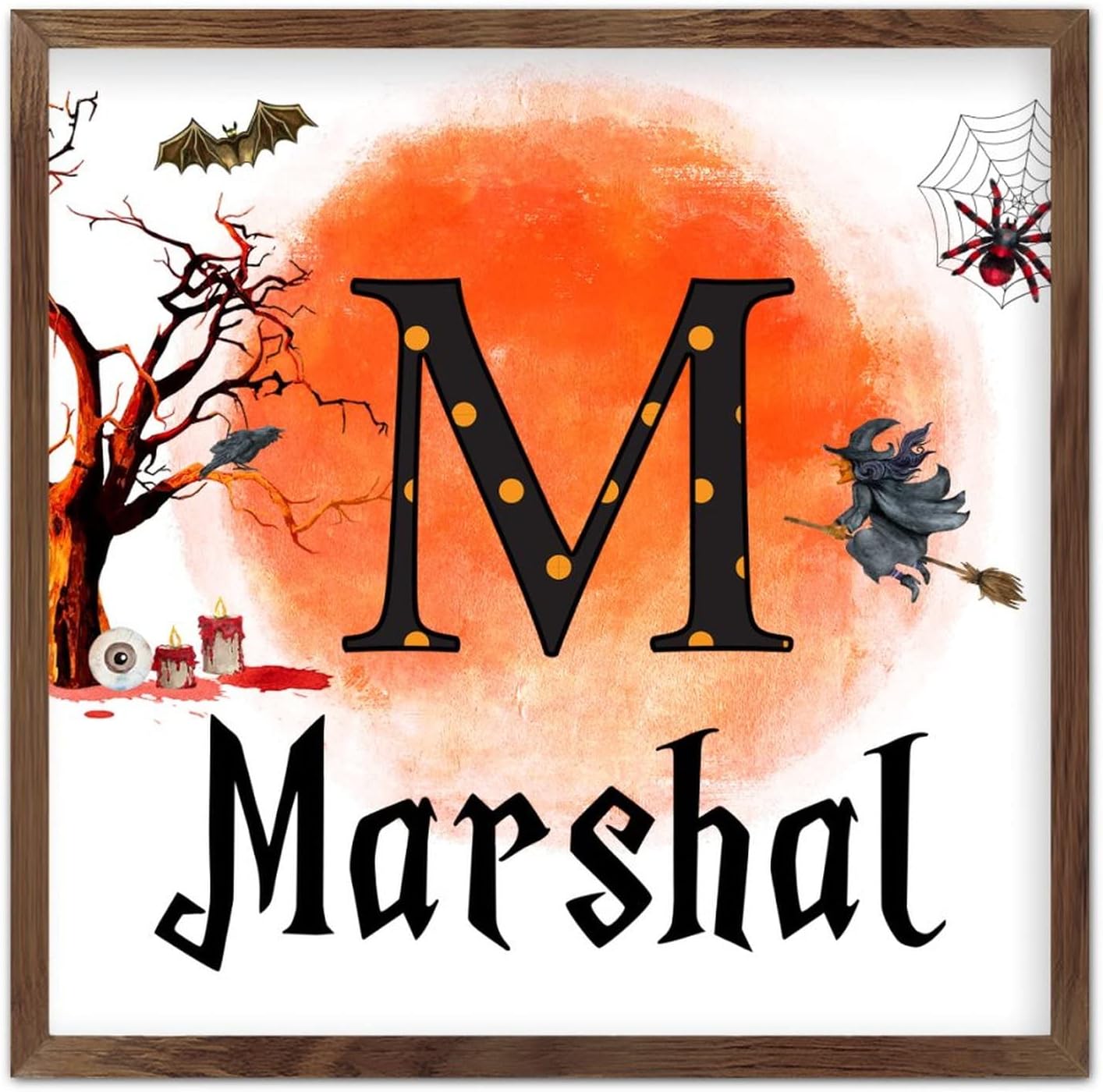 COCOKEN Halloween Name Letter Wooden Wall Art