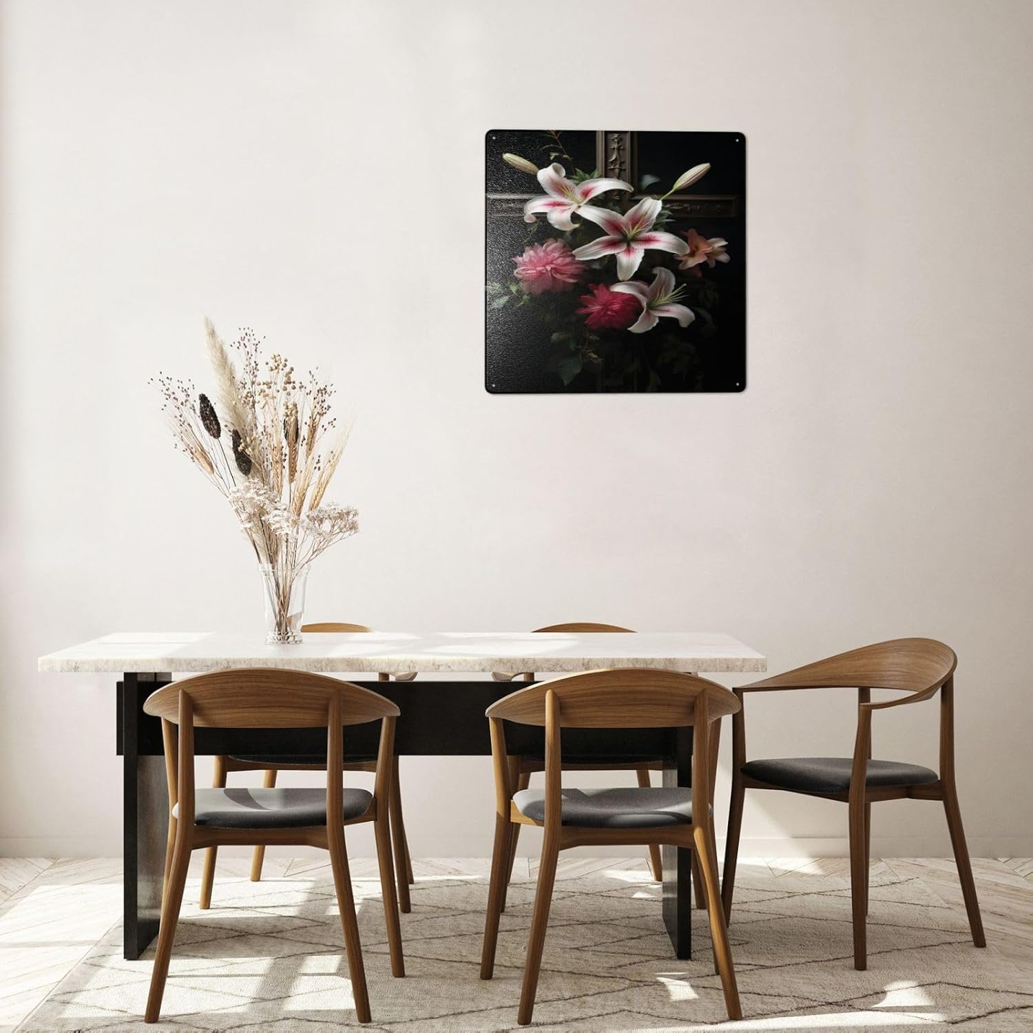 Timeless Elegance Floral Cross Tin Sign Wall Art