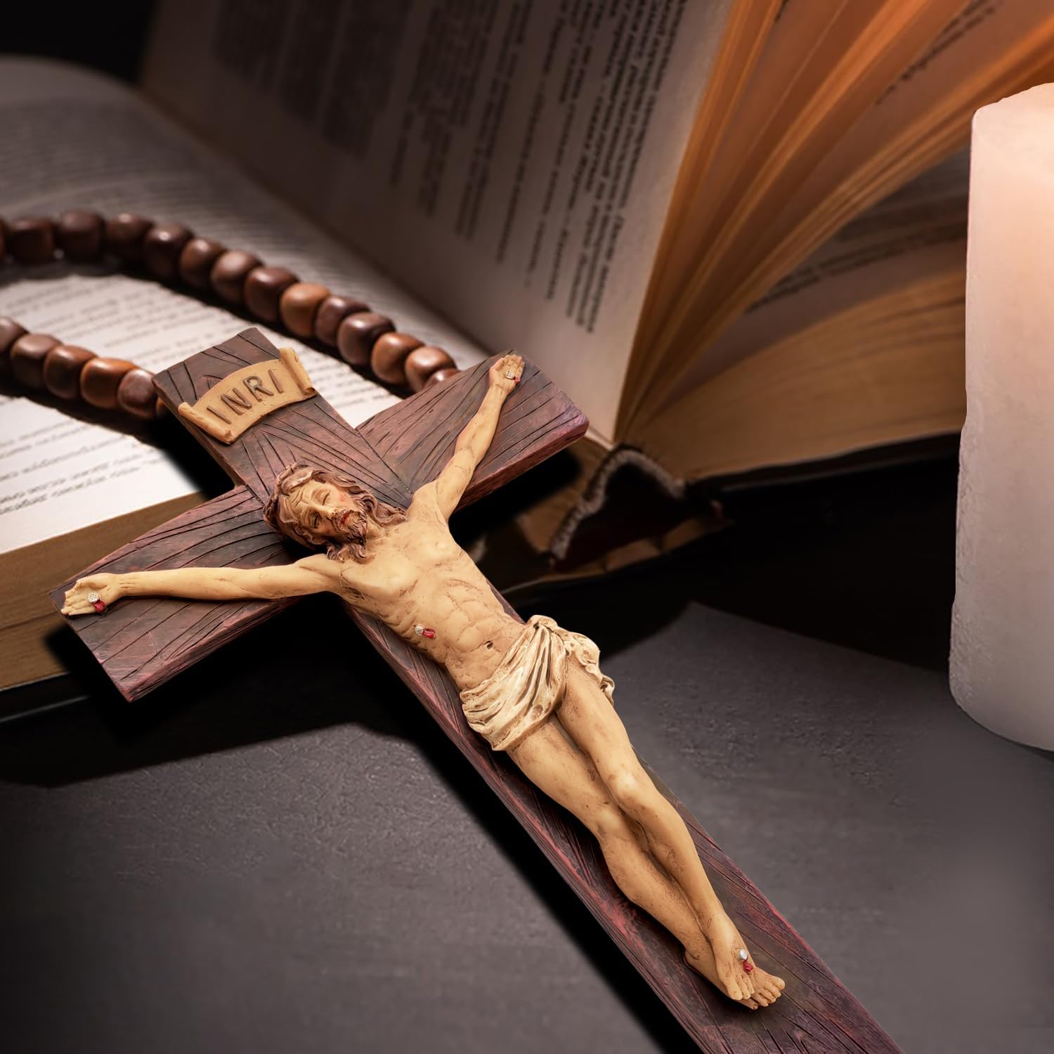 Jesus Crucifix Wall Cross 906 In Resin Sculpture