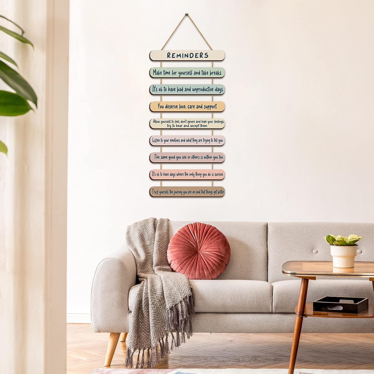 Yookeer Mental Health Affirmations Wall Art Decor