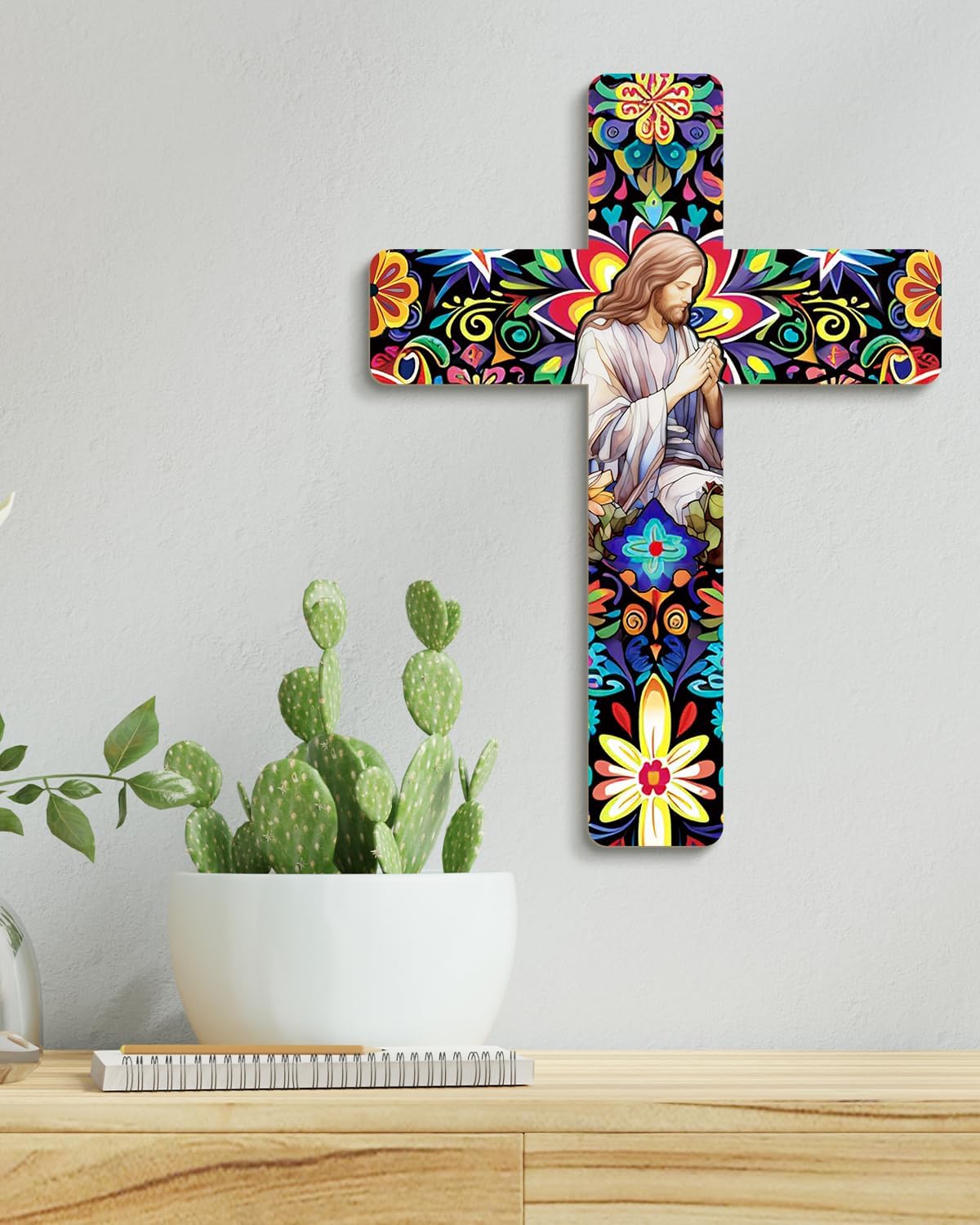 Putuo Decor Floral Cross Wall Decor