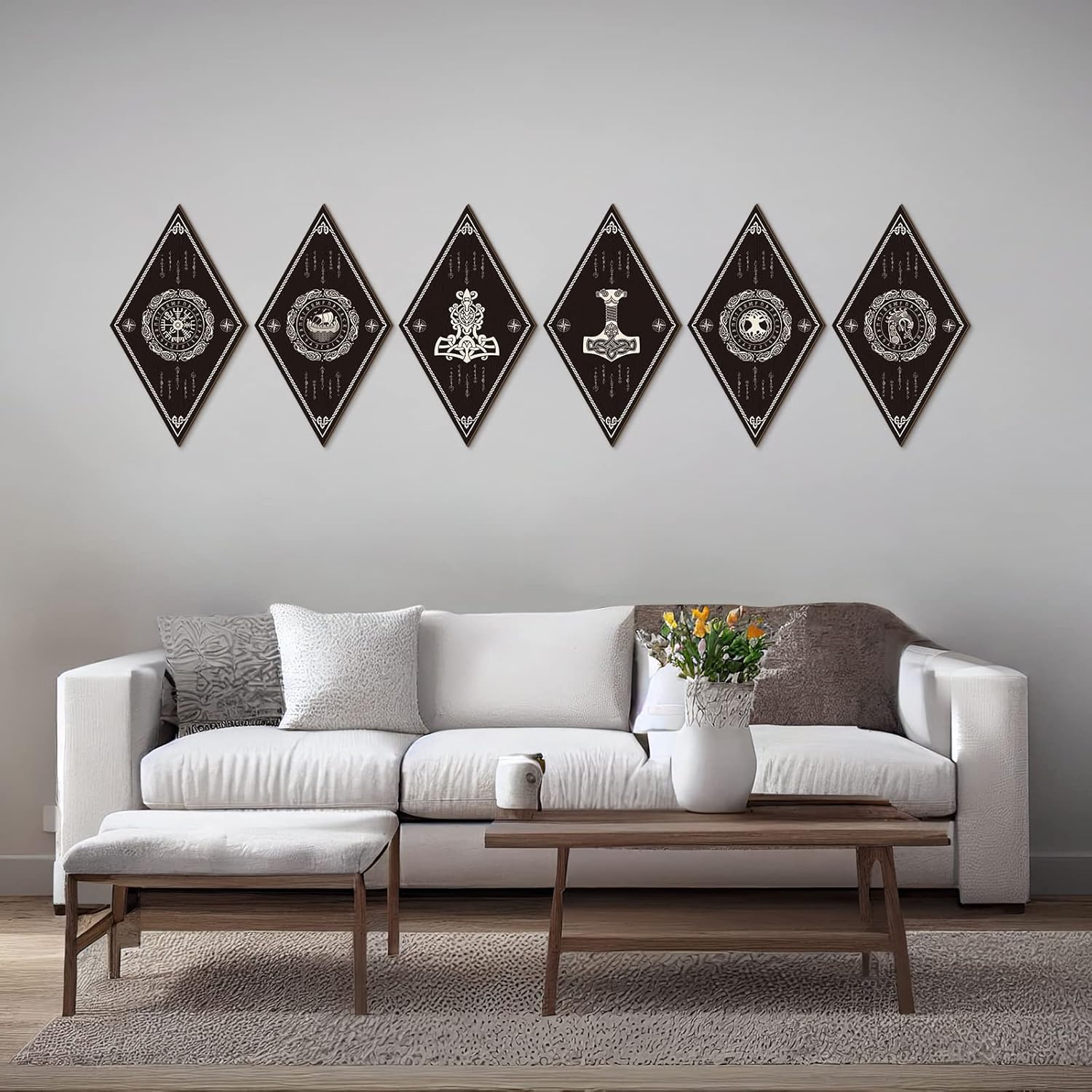 Nuenen 6 Piece Nordic Viking Wood Wall Decor