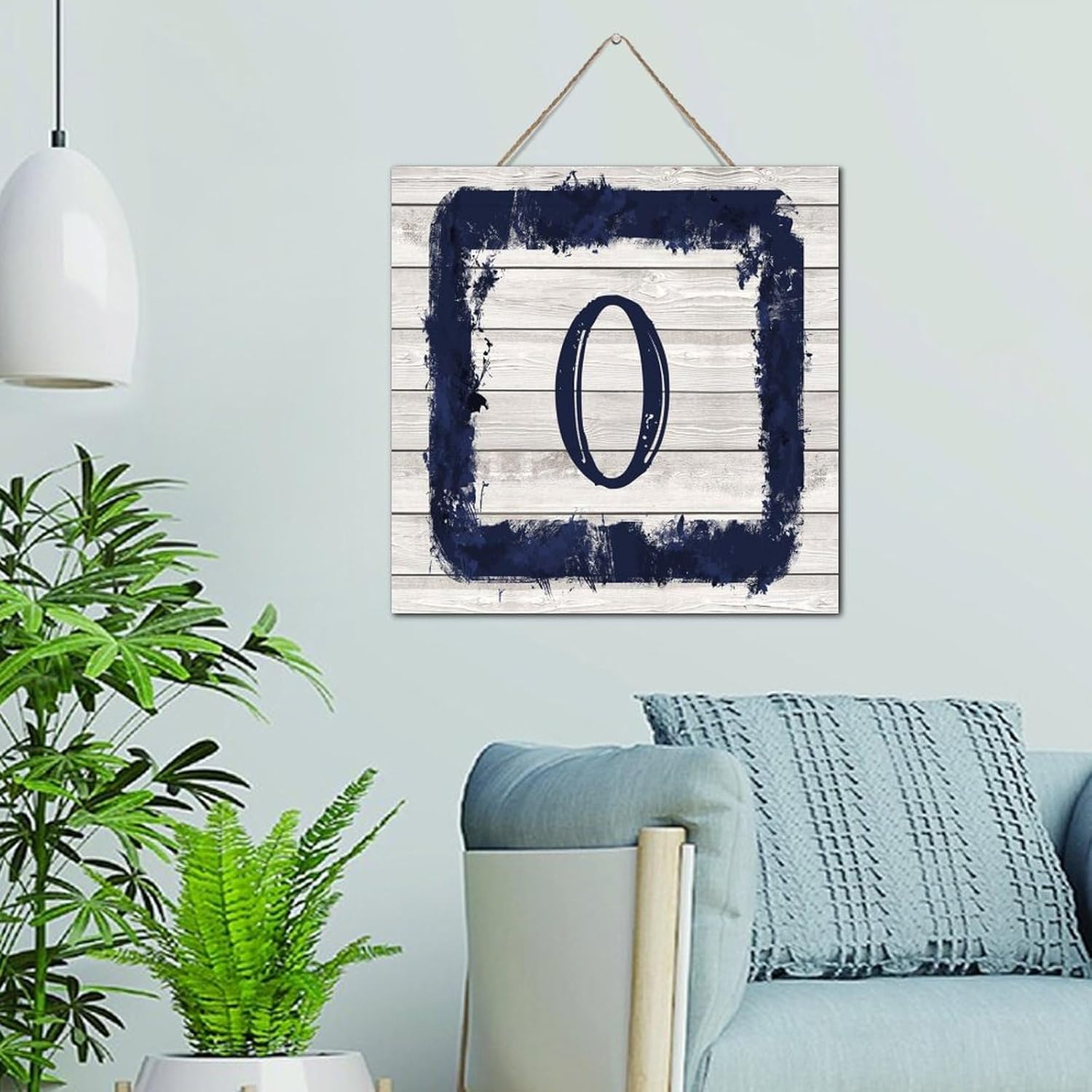 Monogram Letter O Wall Decor Wood Sign 12x12 Inch