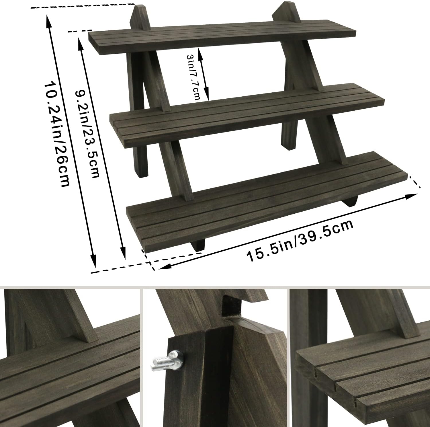 3 Tier Earring Display Stand For Selling Brown 1