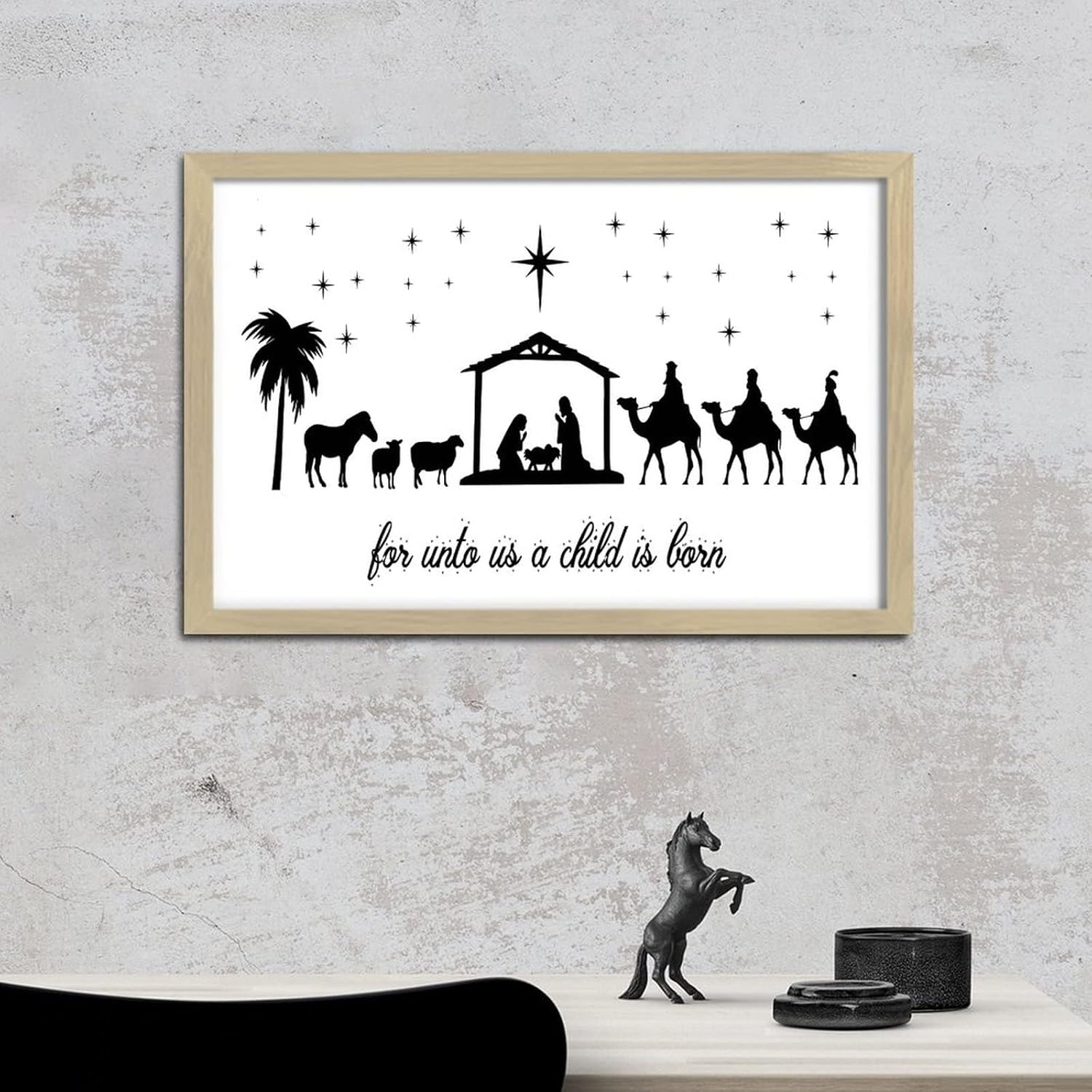 Modern Nursery Wall Decor Sign with Frame