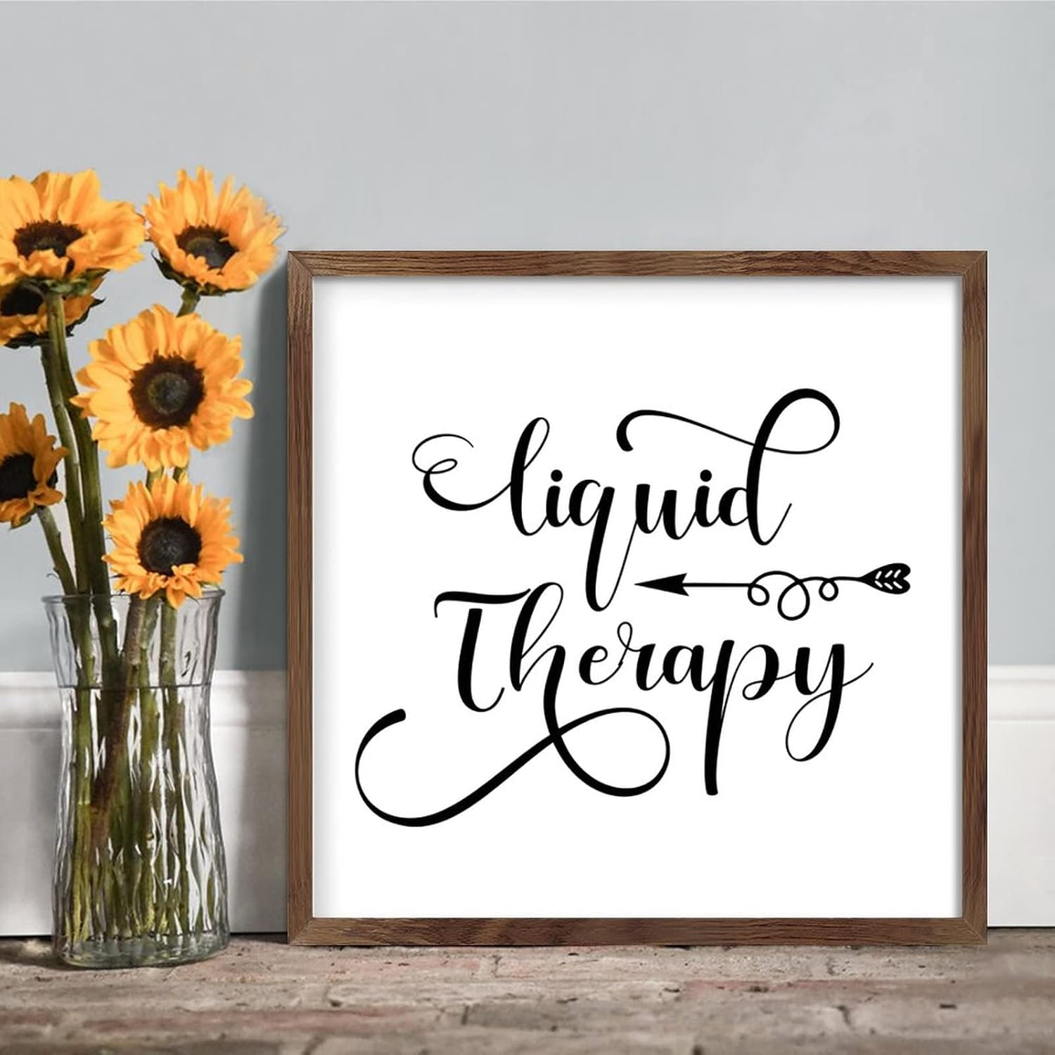 Liquid Therapy Framed Wood Sign 12x12