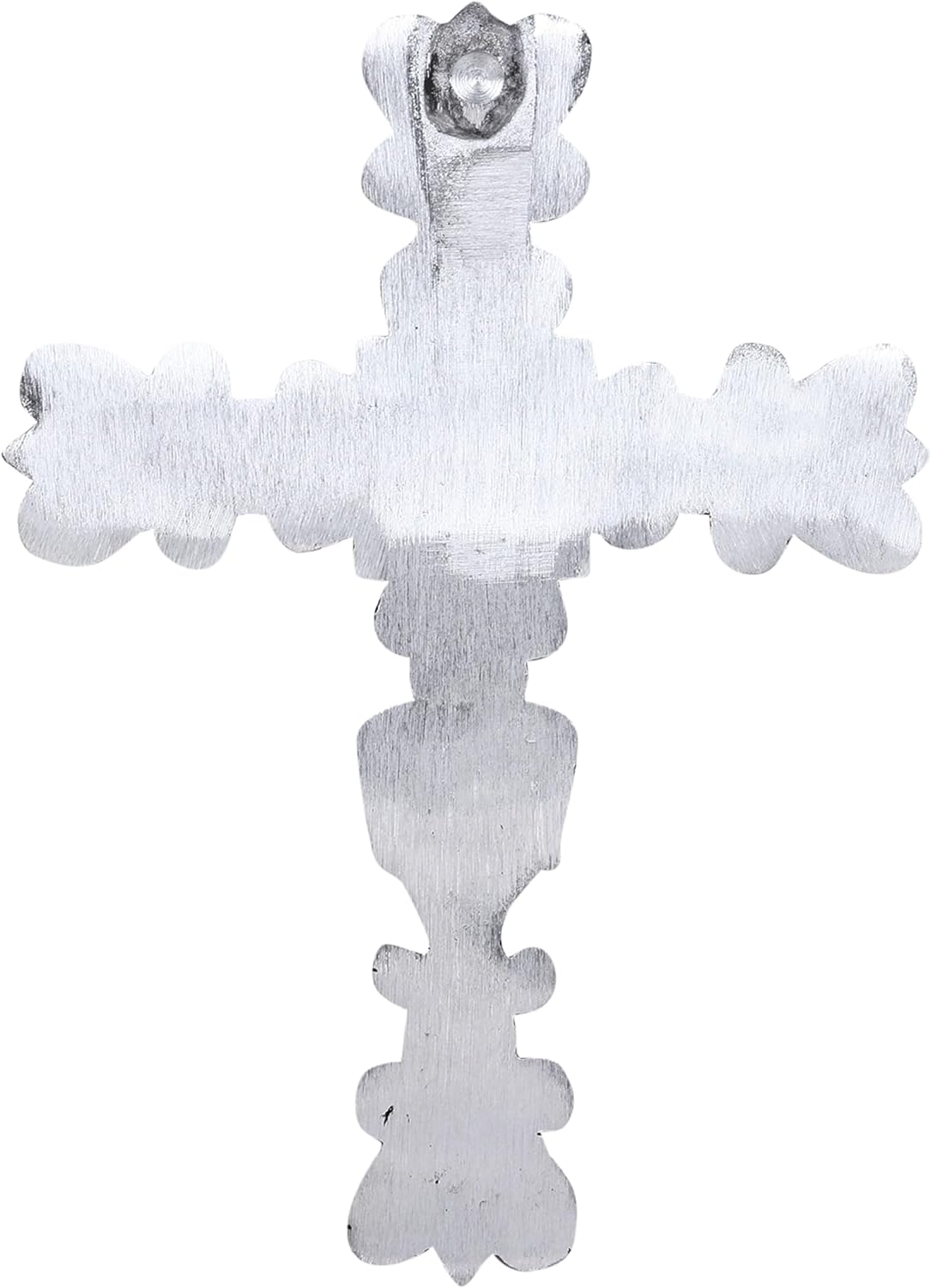 Castleore Wall Hanging Religious Christian Metal Cross - Silver Antique