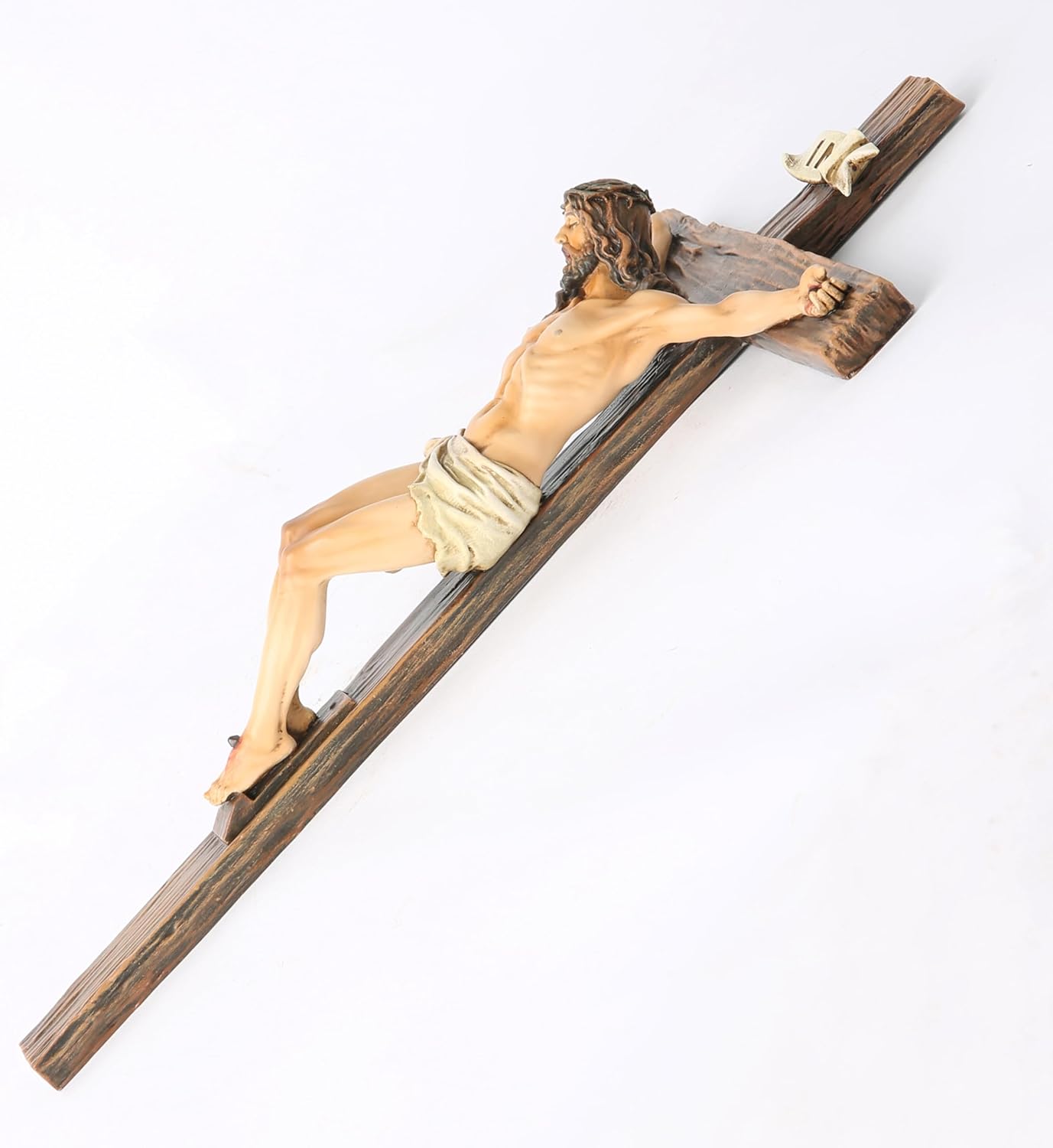 BC Catholic Crucifix Wall Cross 10 Inch Renaissance Sculpture