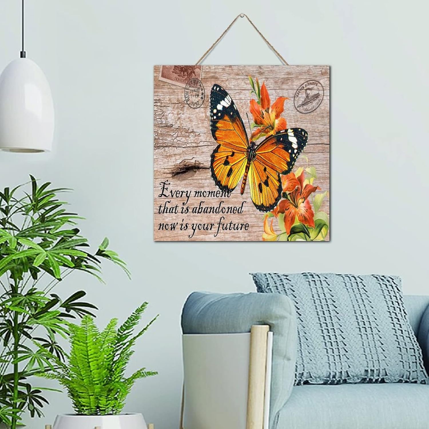 Custom Christian Butterfly Wall Art Sign 12x12