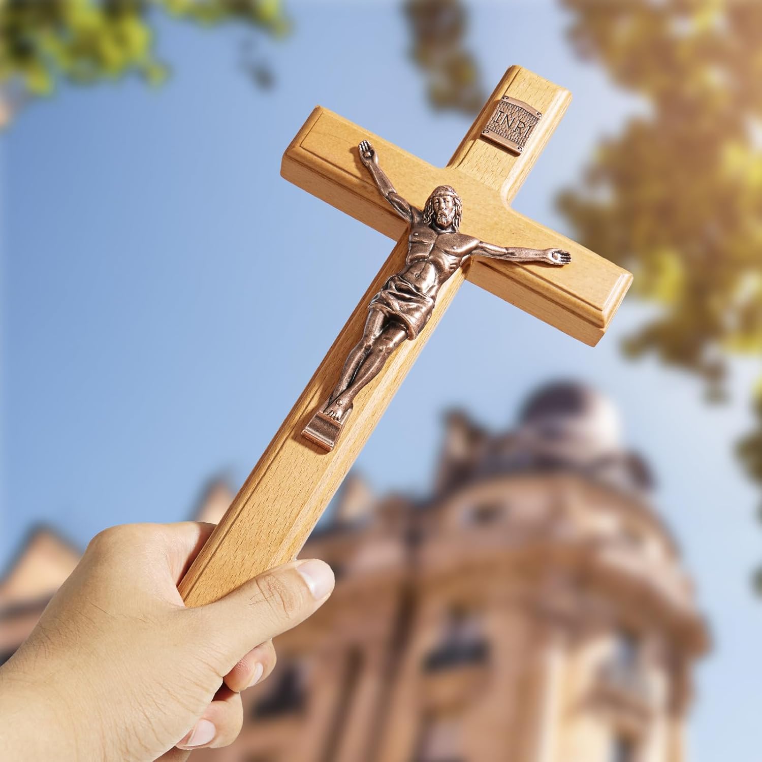 ACHIBANG 12 Inch Wooden Wall Cross for Home