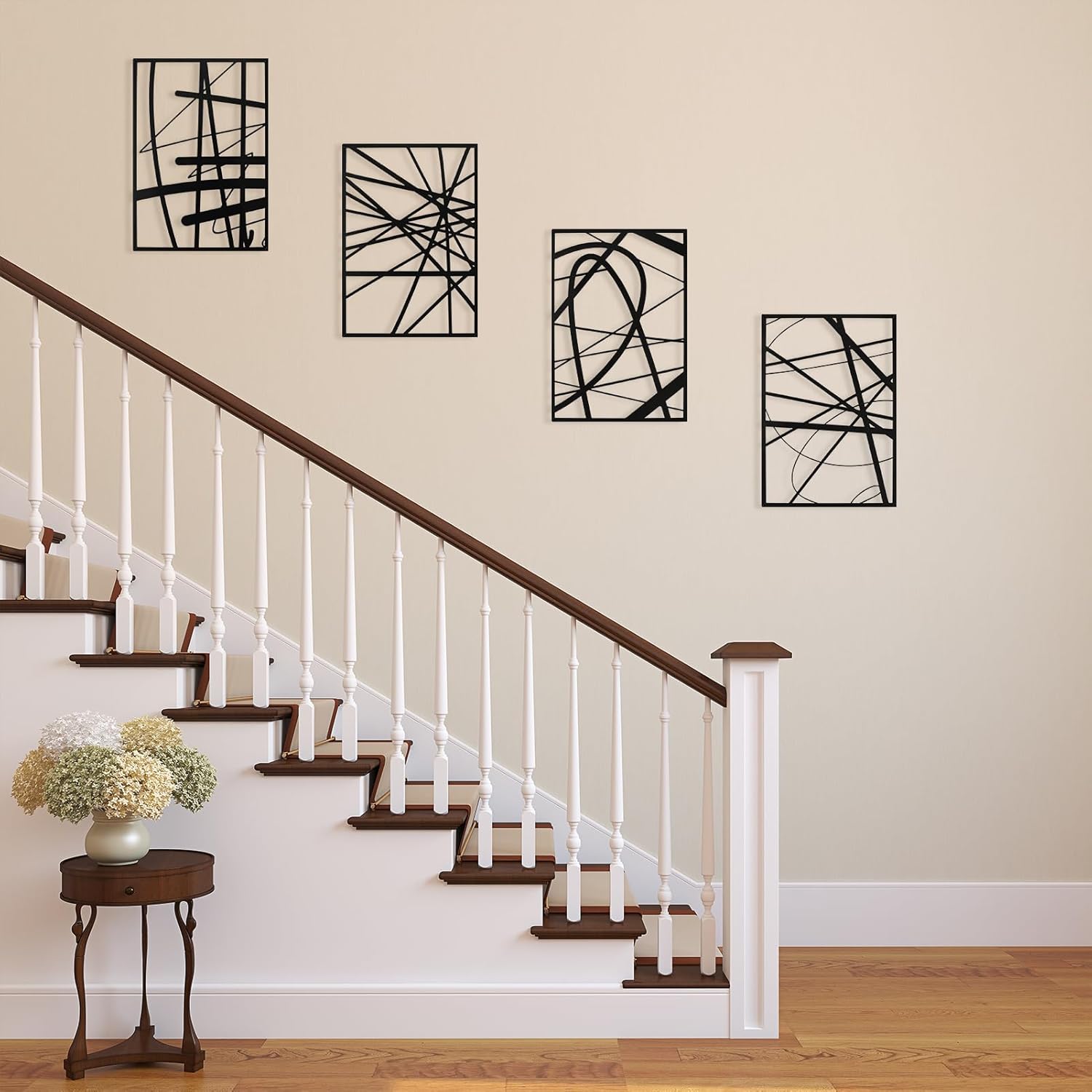Art3dwallpanels Black Abstract Wall Art 4 Pack