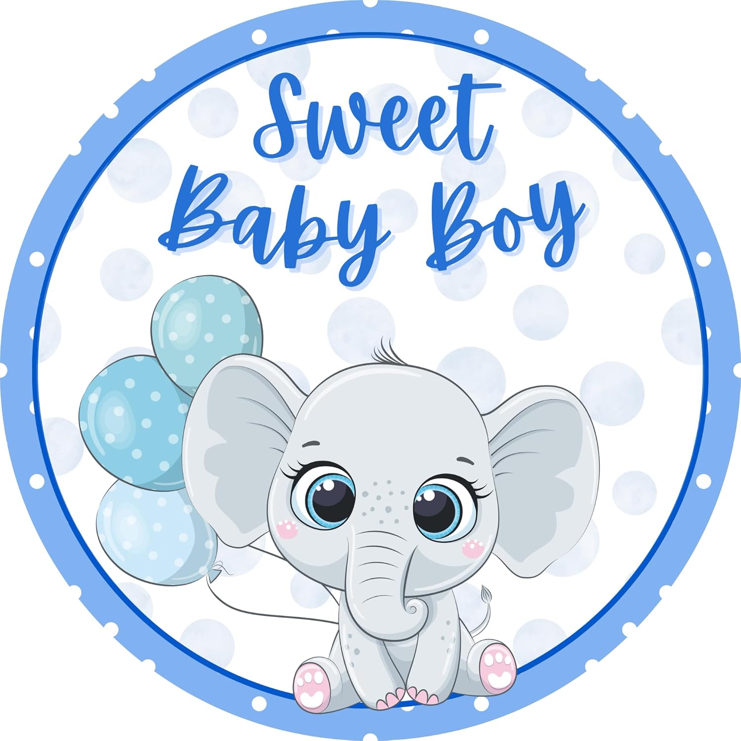 Sweet Baby Boy Elephant Decor Sign