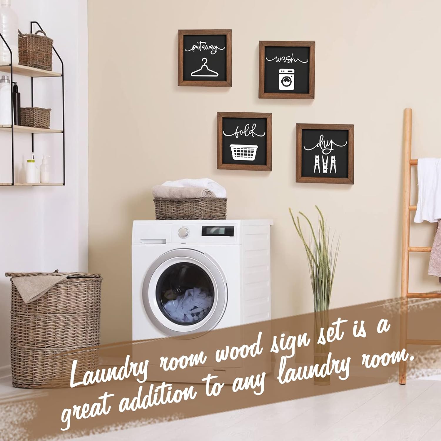 Farmhouse Laundry Room Decor Signs Set of 4