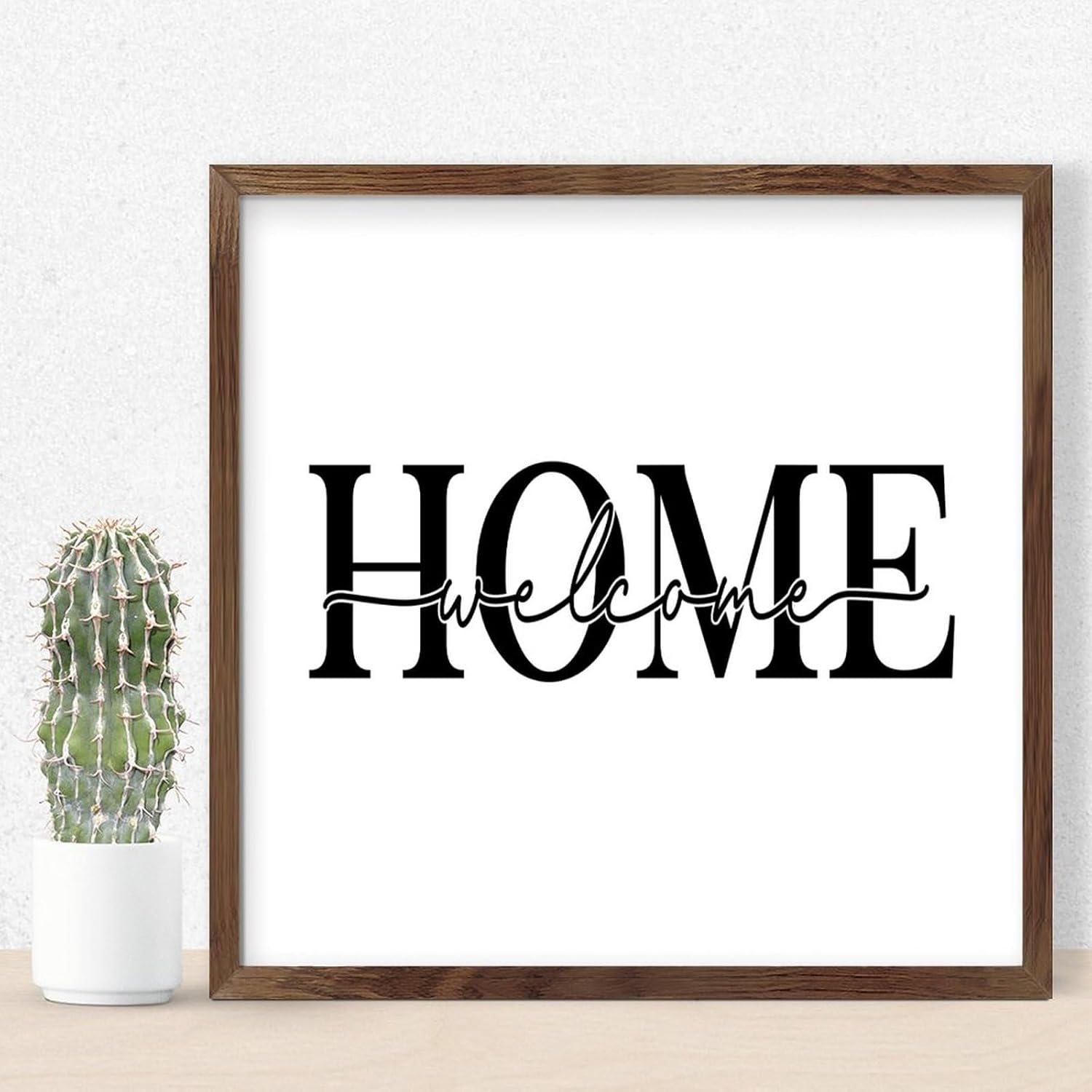 Farmhouse Wood Framed Welcome Home Sign 12x12in 1