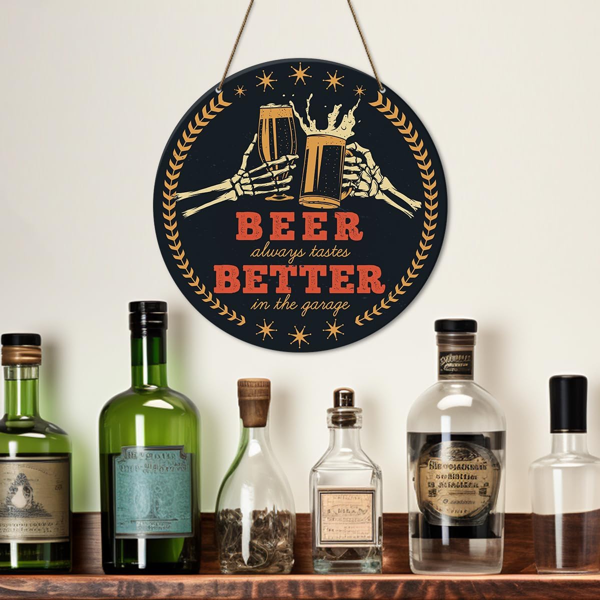 Funny Home Bar Decor Sign with Retro Style