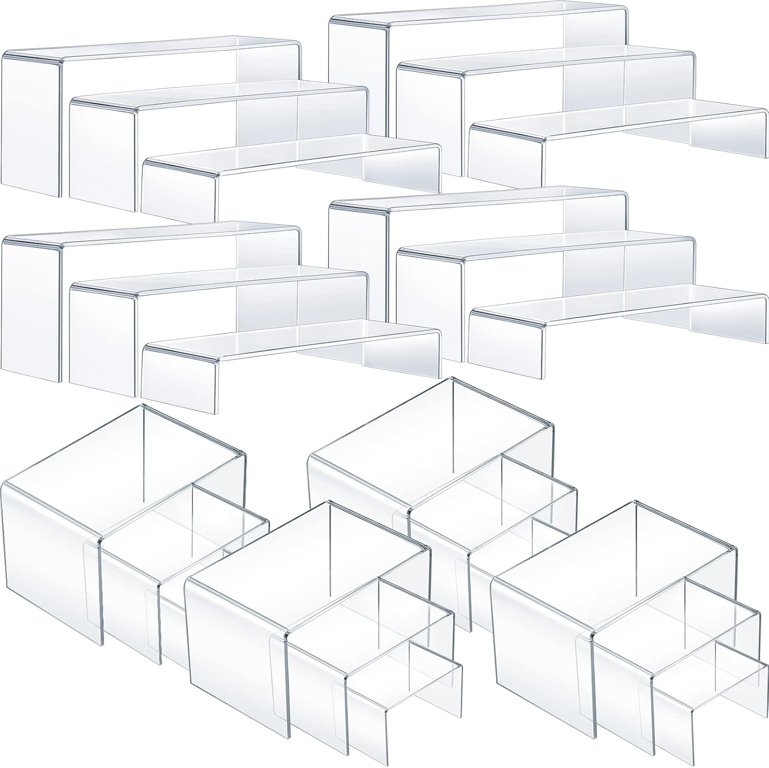 8 Sets Acrylic Display Risers for Cakes and Decorations