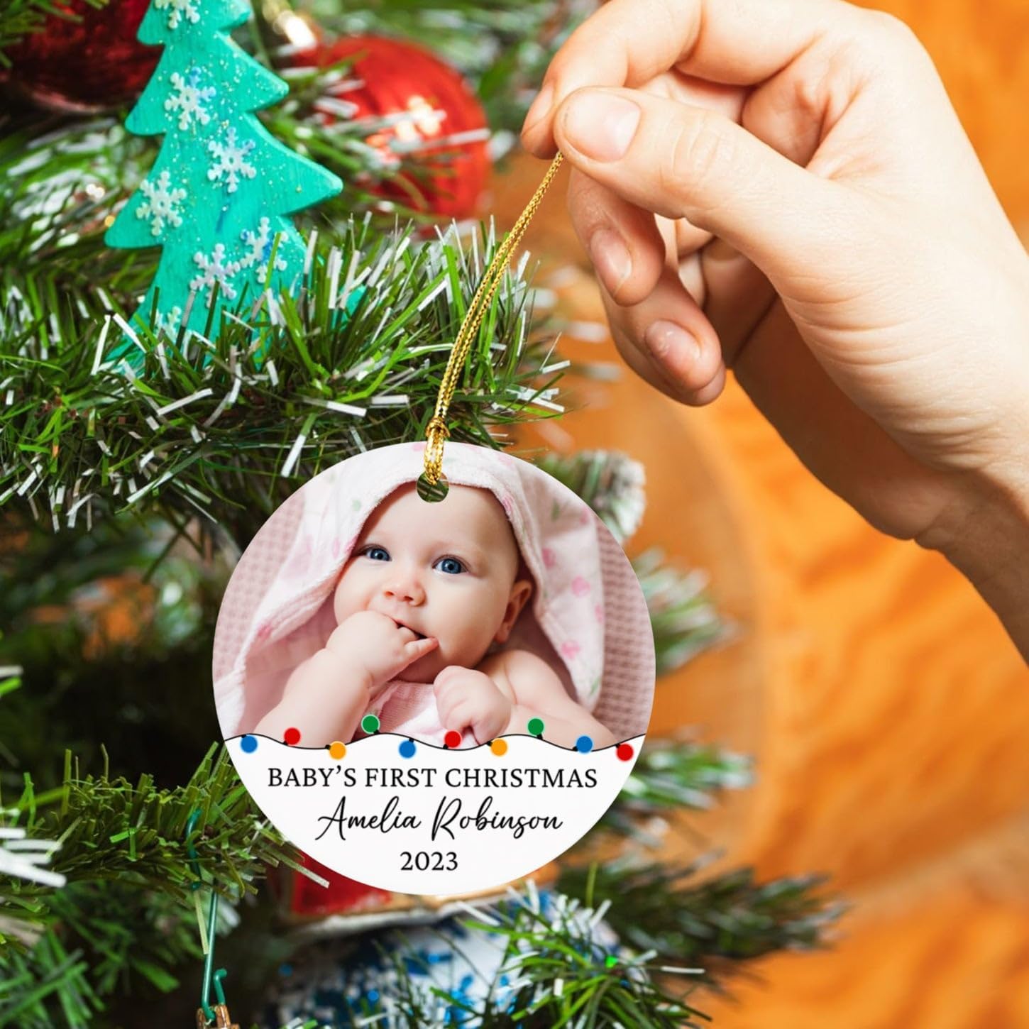 Personalized Babys First Christmas Ornament 2023