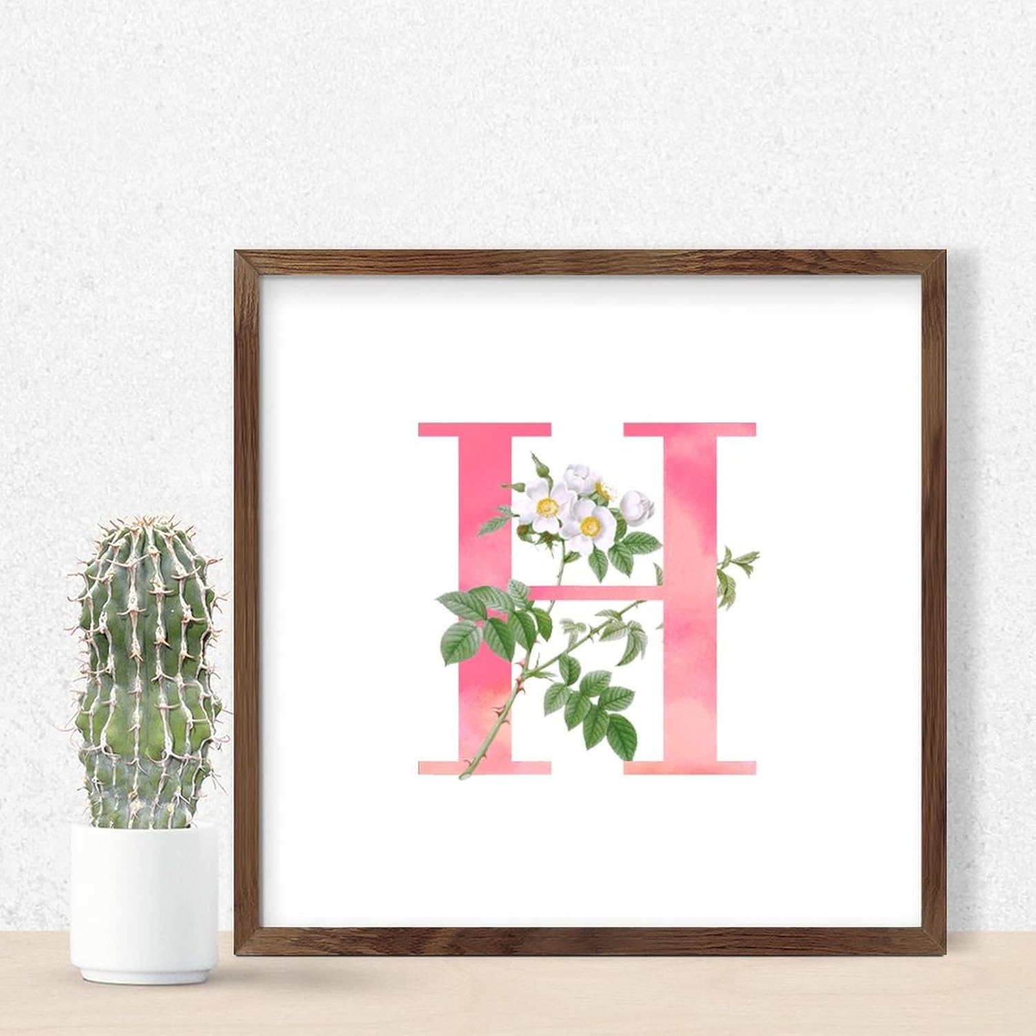 Rustic Wood Framed Printed Sign Wall Art for Front Porch