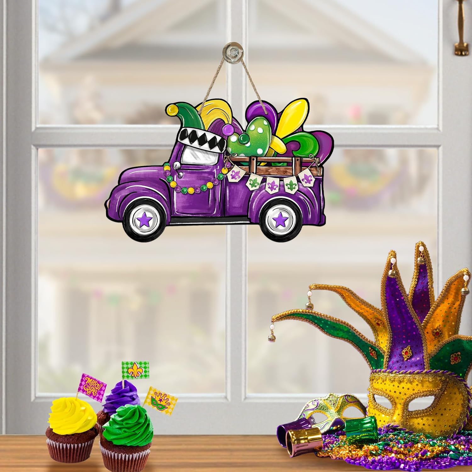 Bolisom Mardi Gras Purple Truck Door Sign