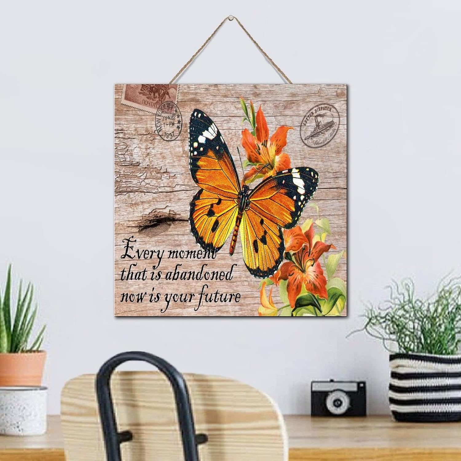 Custom Christian Butterfly Wall Art Sign 12x12