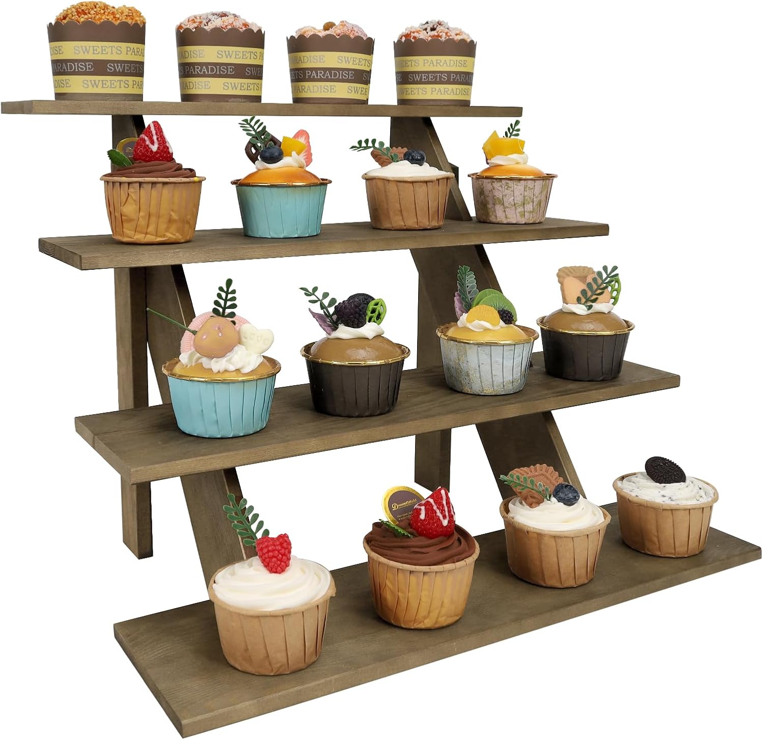 ZYP 4 Tier Wood Cupcake Display Stand