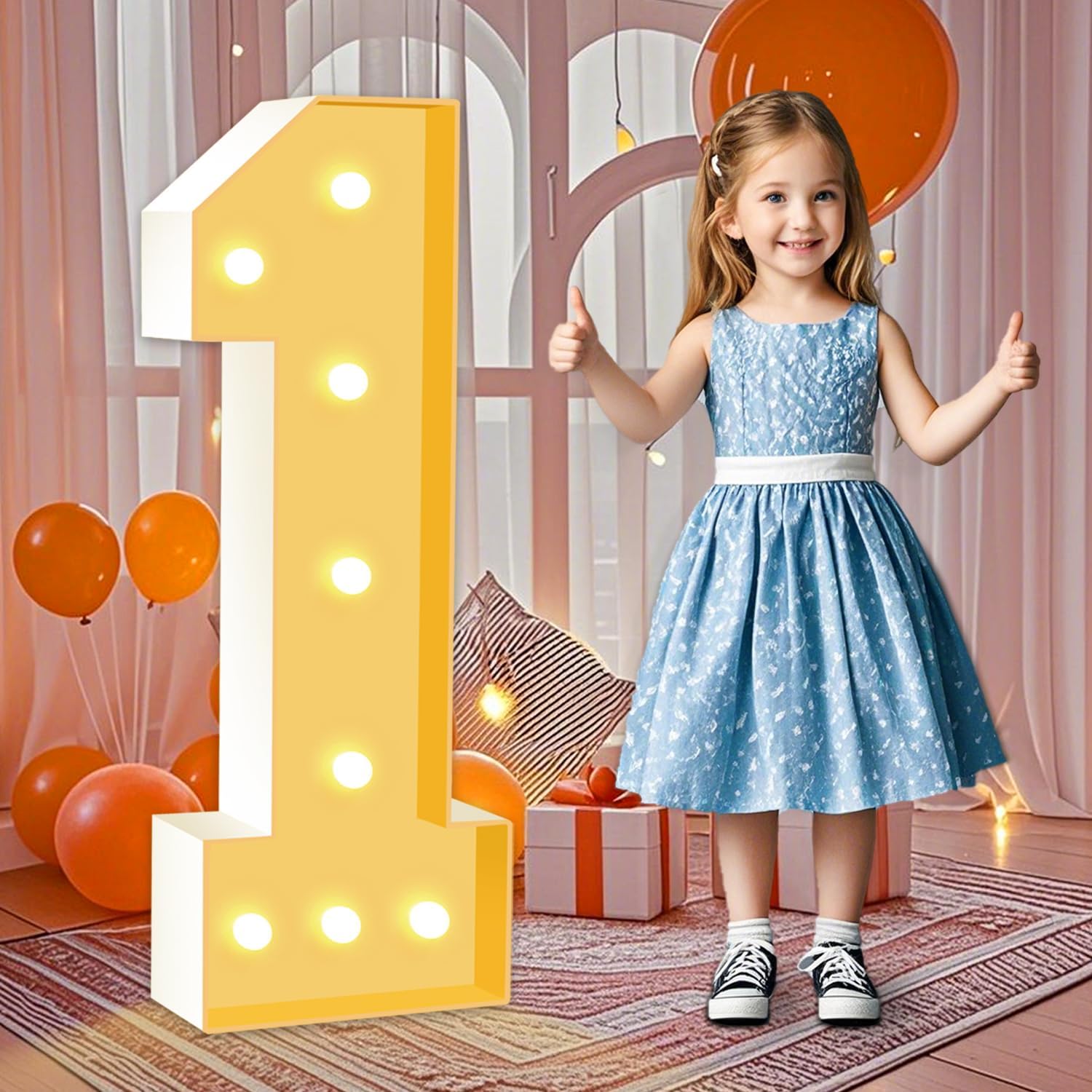 HITINO 3FT Marquee Number 1 Light Up Decor