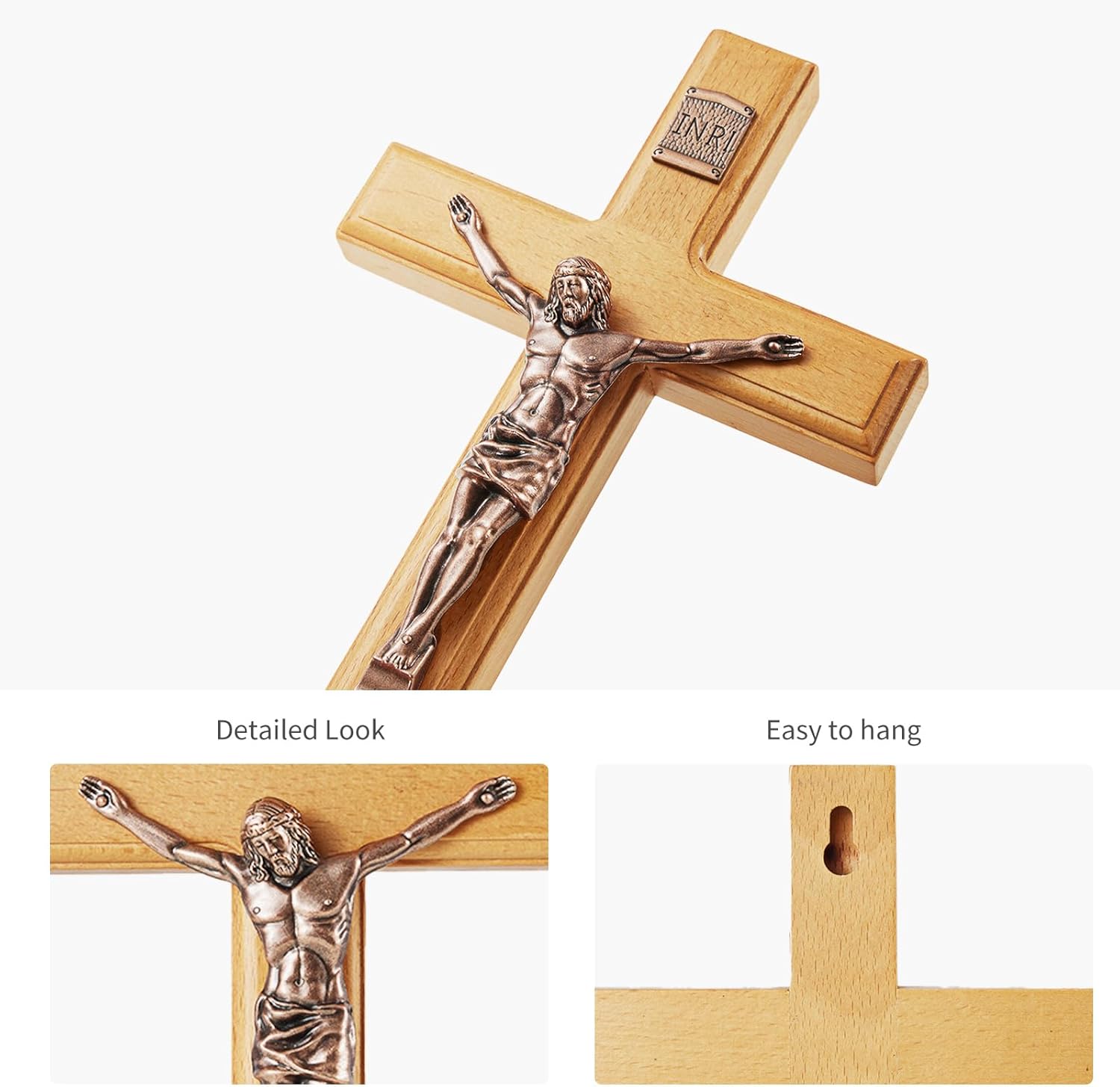 ACHIBANG 12 Inch Wooden Wall Cross for Home