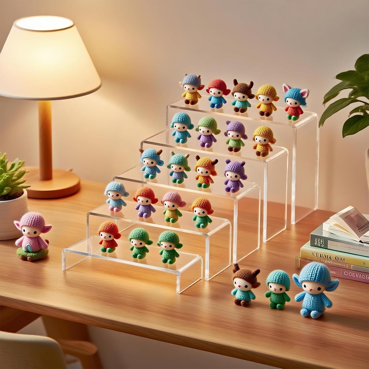 OVNTHYK Acrylic Display Risers - 2 Sets 10 Pcs Clear Rectangular Risers