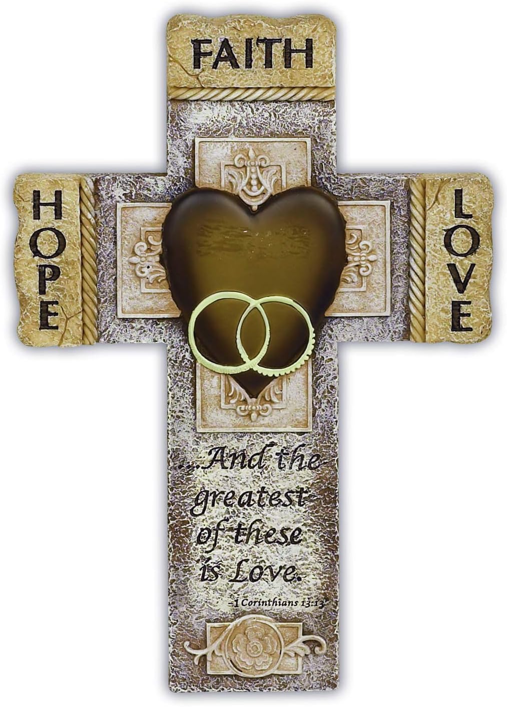 Faith Hope Love Marriage Wall Cross by Abbey CA Gift