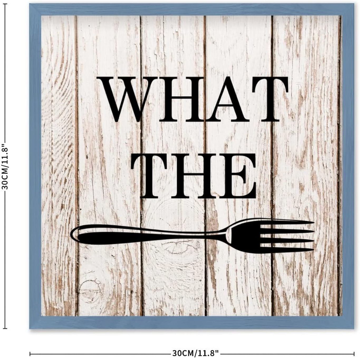 Farmhouse Wall Decor Sign 12x12 Rustic Wood Frame Dark Blue