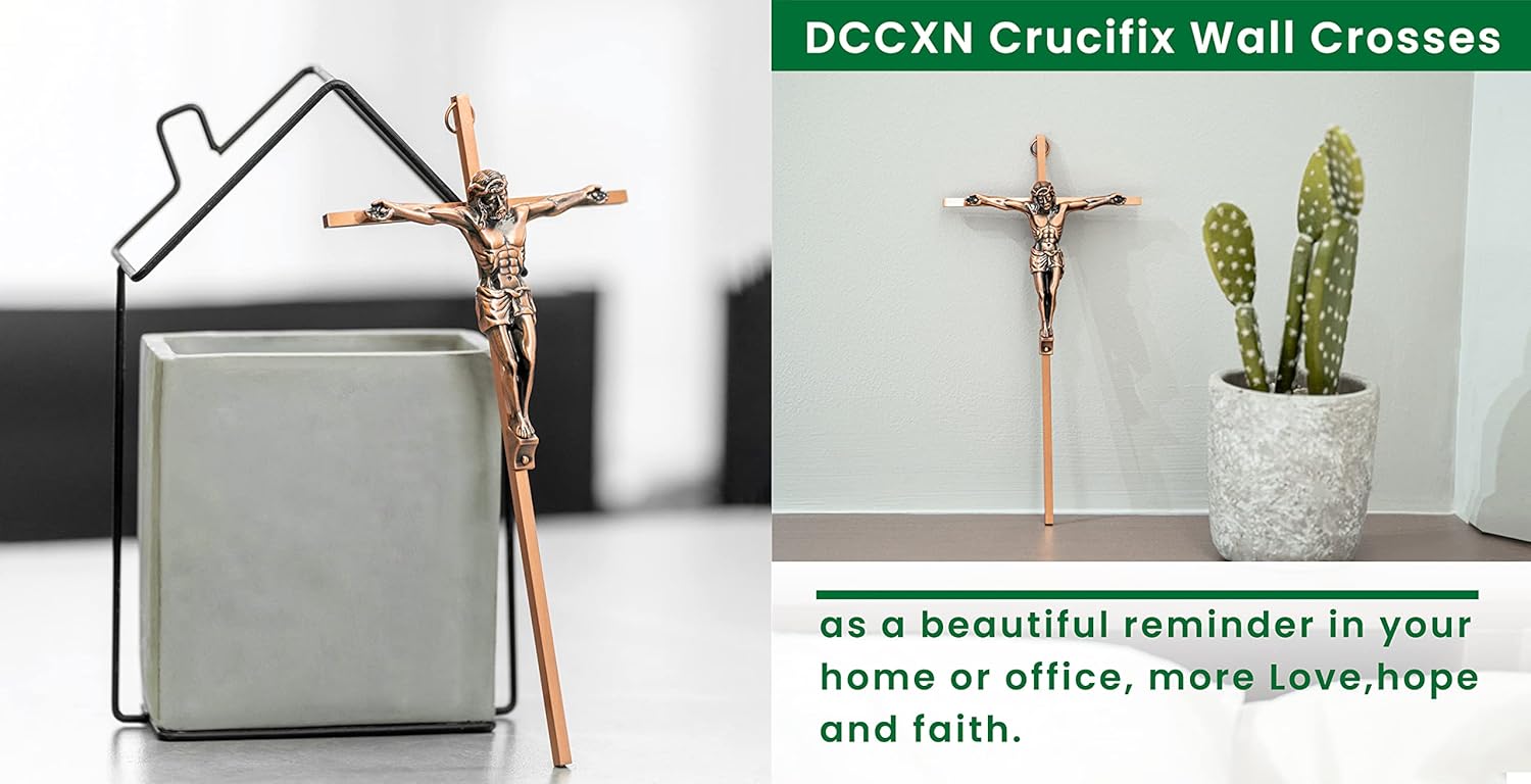 DCCXN 10 Inch Antique Copper Crucifix Wall Decor