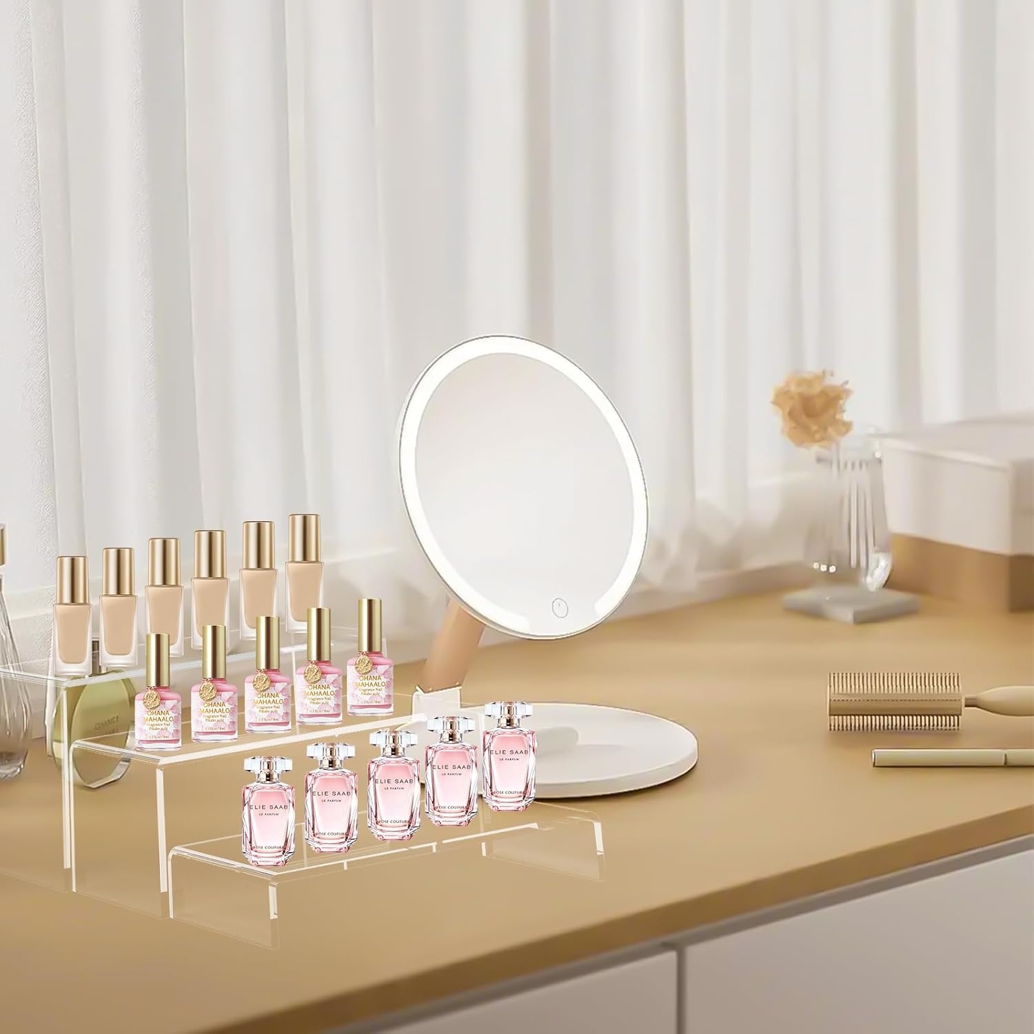 6 Piece Clear Acrylic Display Risers 3 Tier Stand