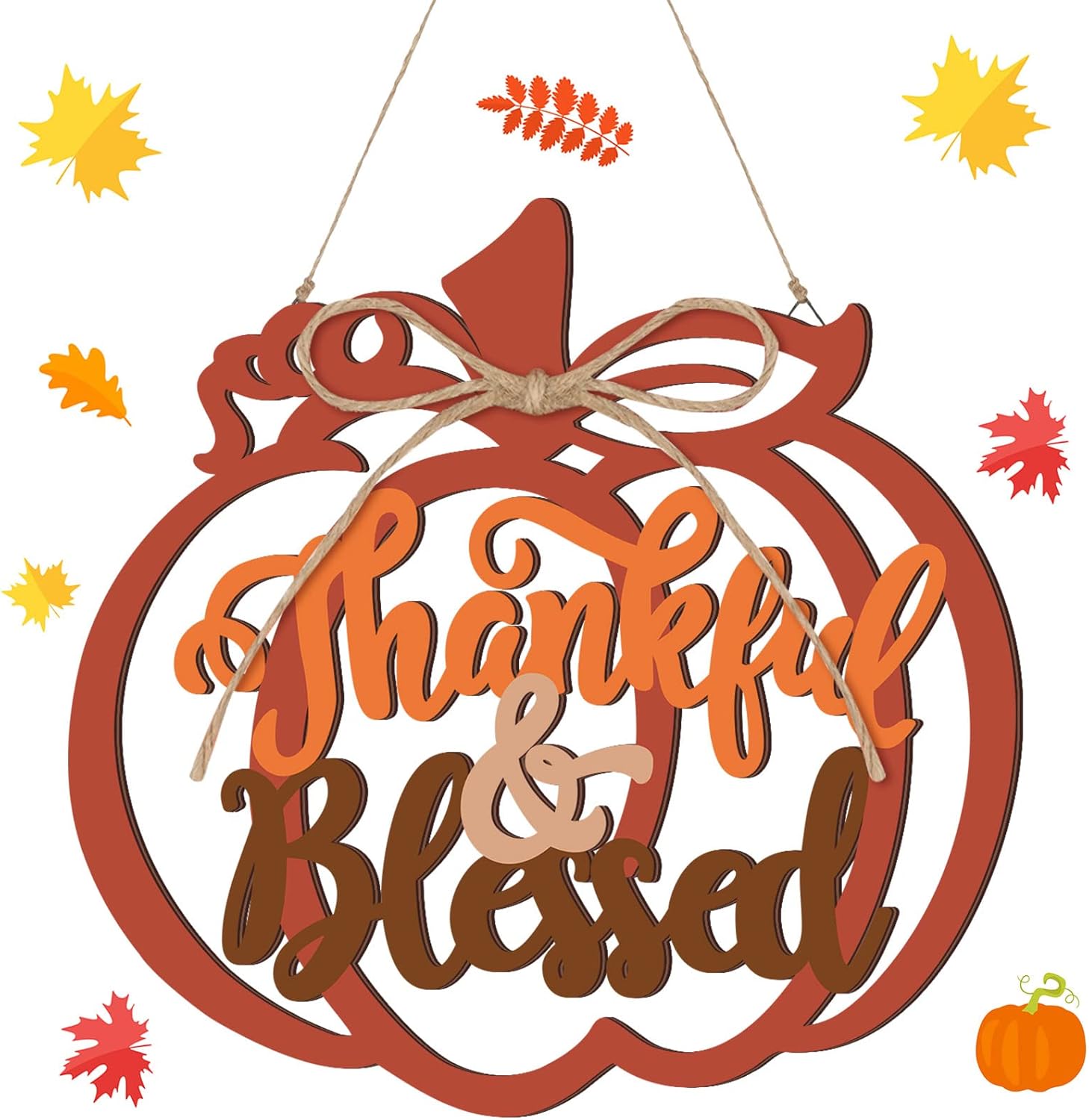 Thankful and Blessed Fall Pumpkin Wall Decor