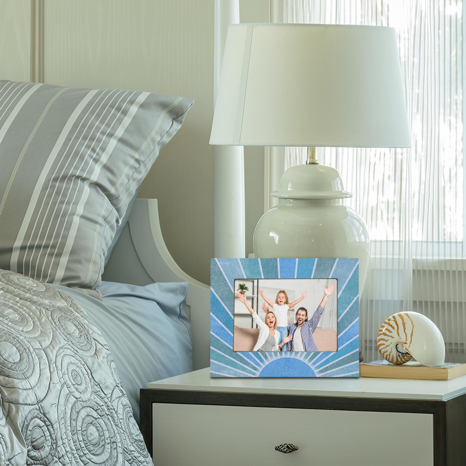 Blue Sun Picture Frame 5x7 Retro Boho Decor