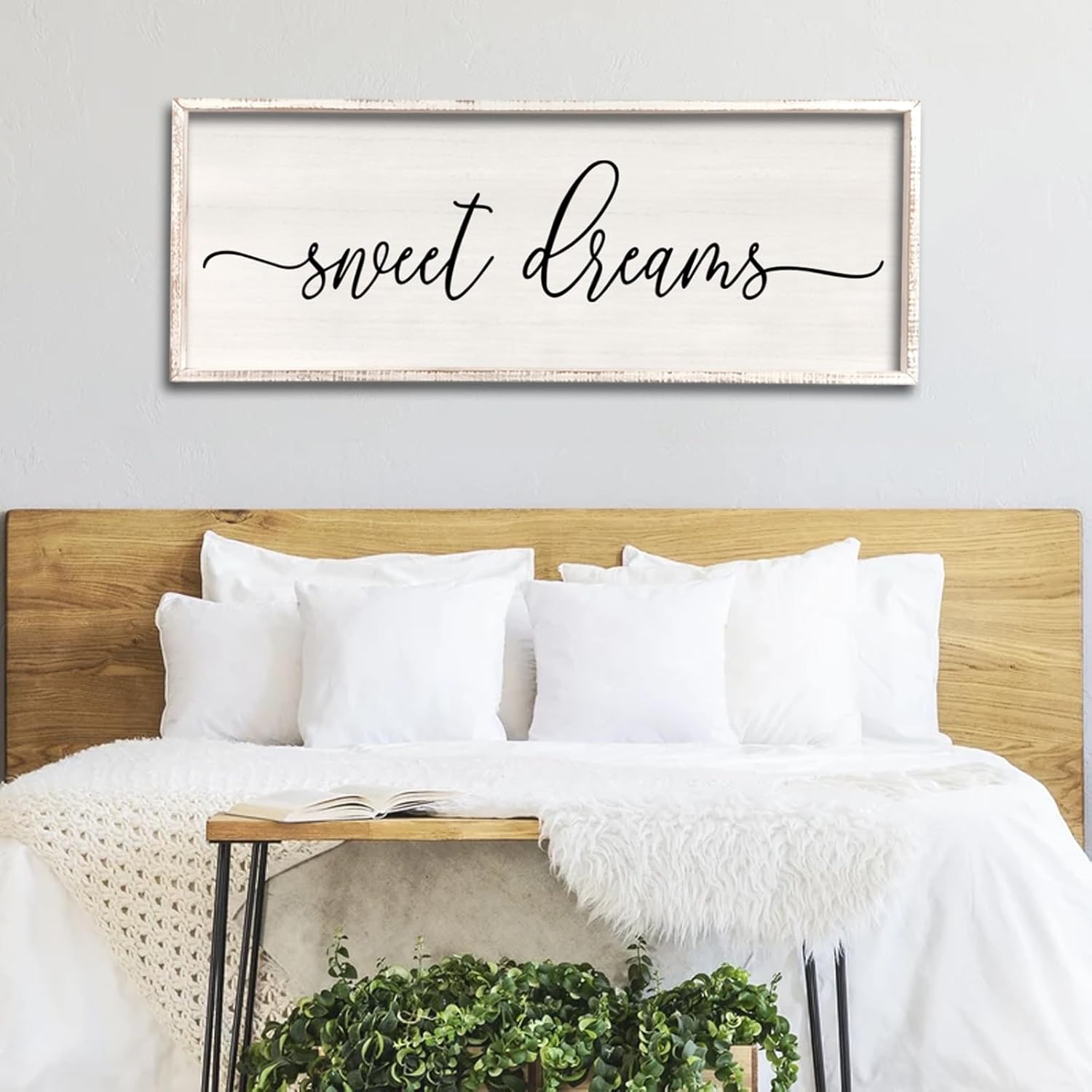 Sweet Dreams Wall Decor 40x15 Wood Rustic Sign