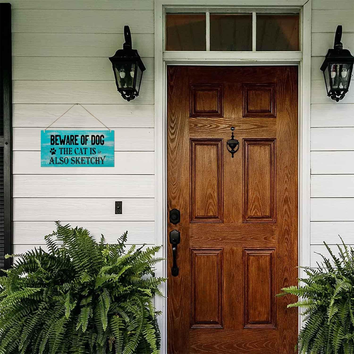 Welcome Sign for Front Door Decor Funny Wreath