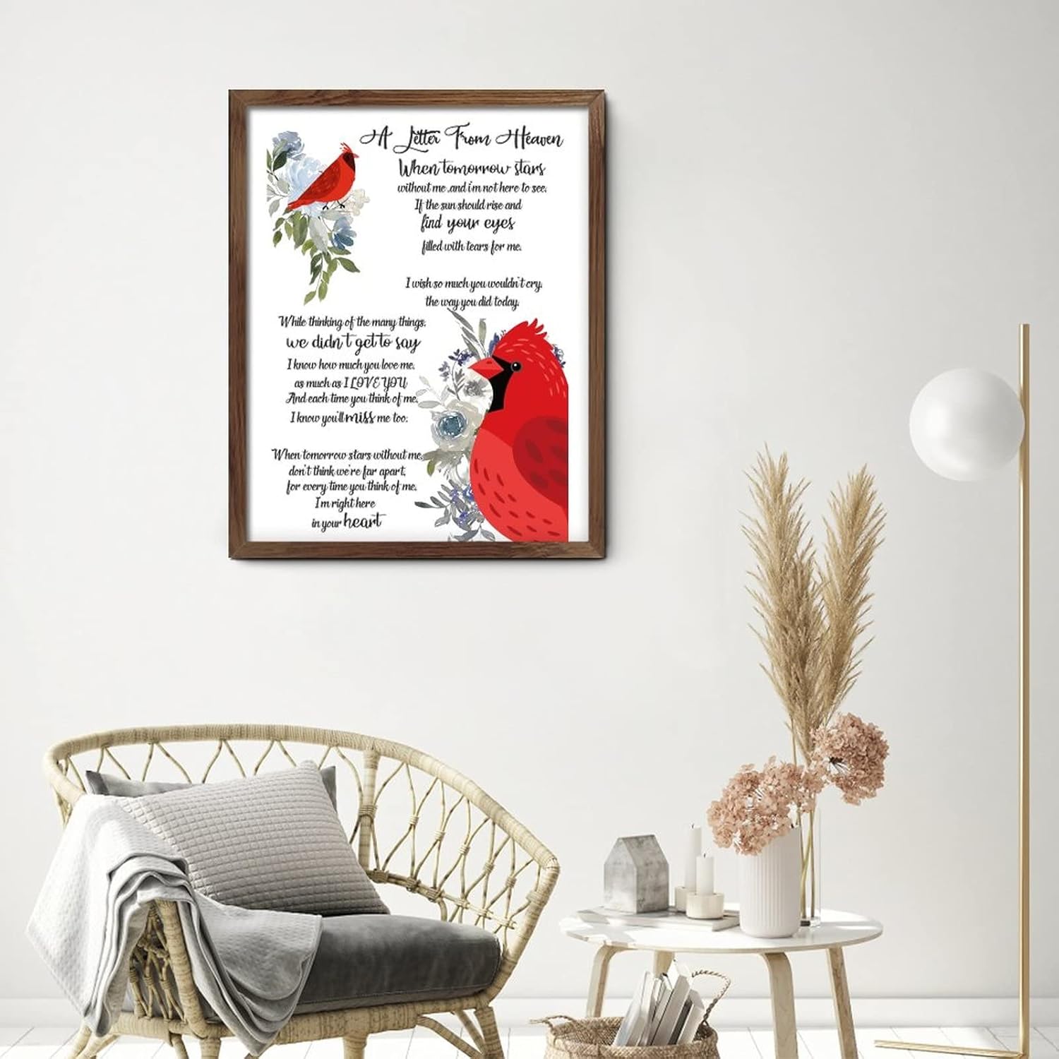 Sympathy Gift Sign with Cardinals Wooden Wall Plaque